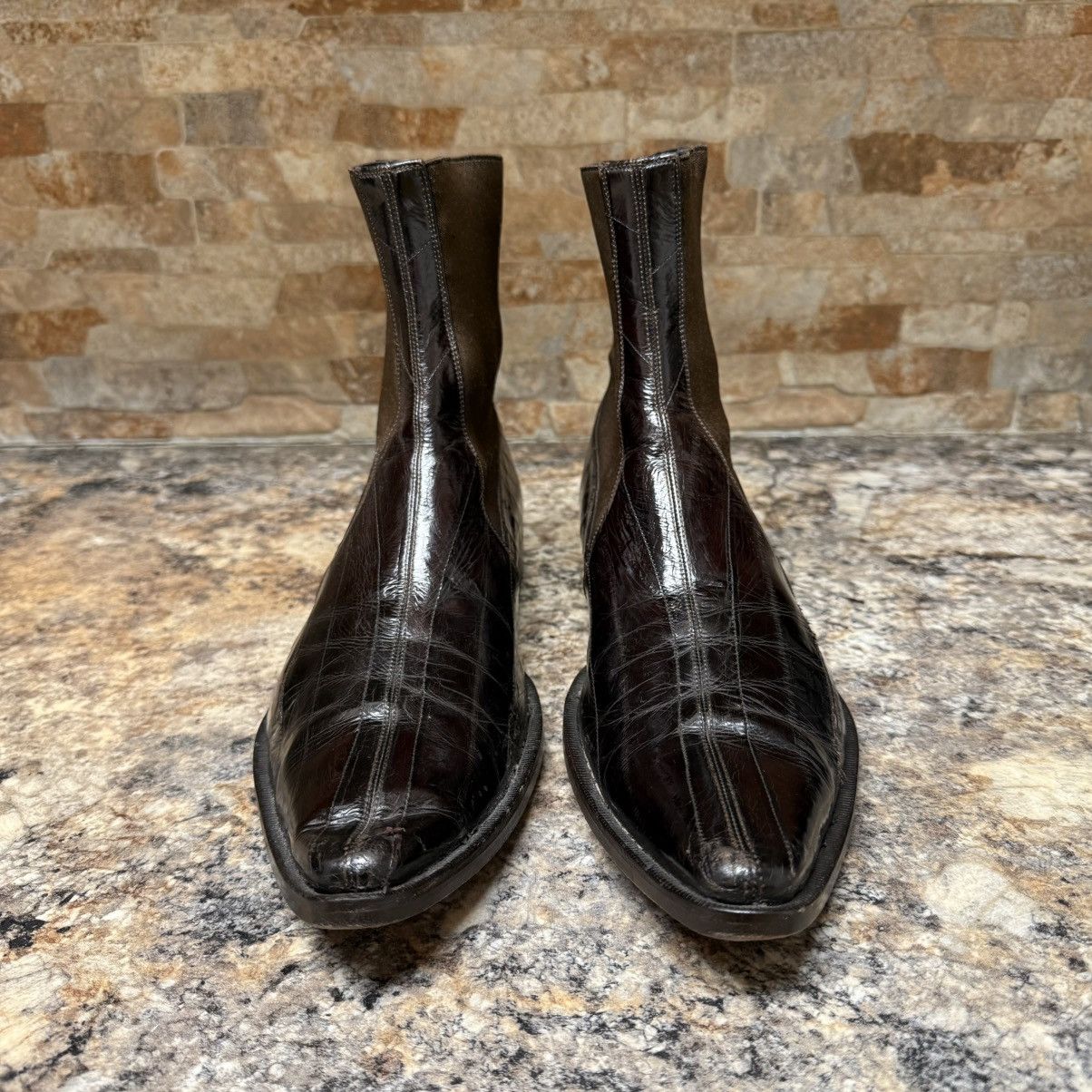 Dolce & Gabbana DOLCE & GABBANA Eel Skin Chelsea Pull On Boots 8069 Sz 8 Size US 8 / EU 41 - 2 Thumbnail