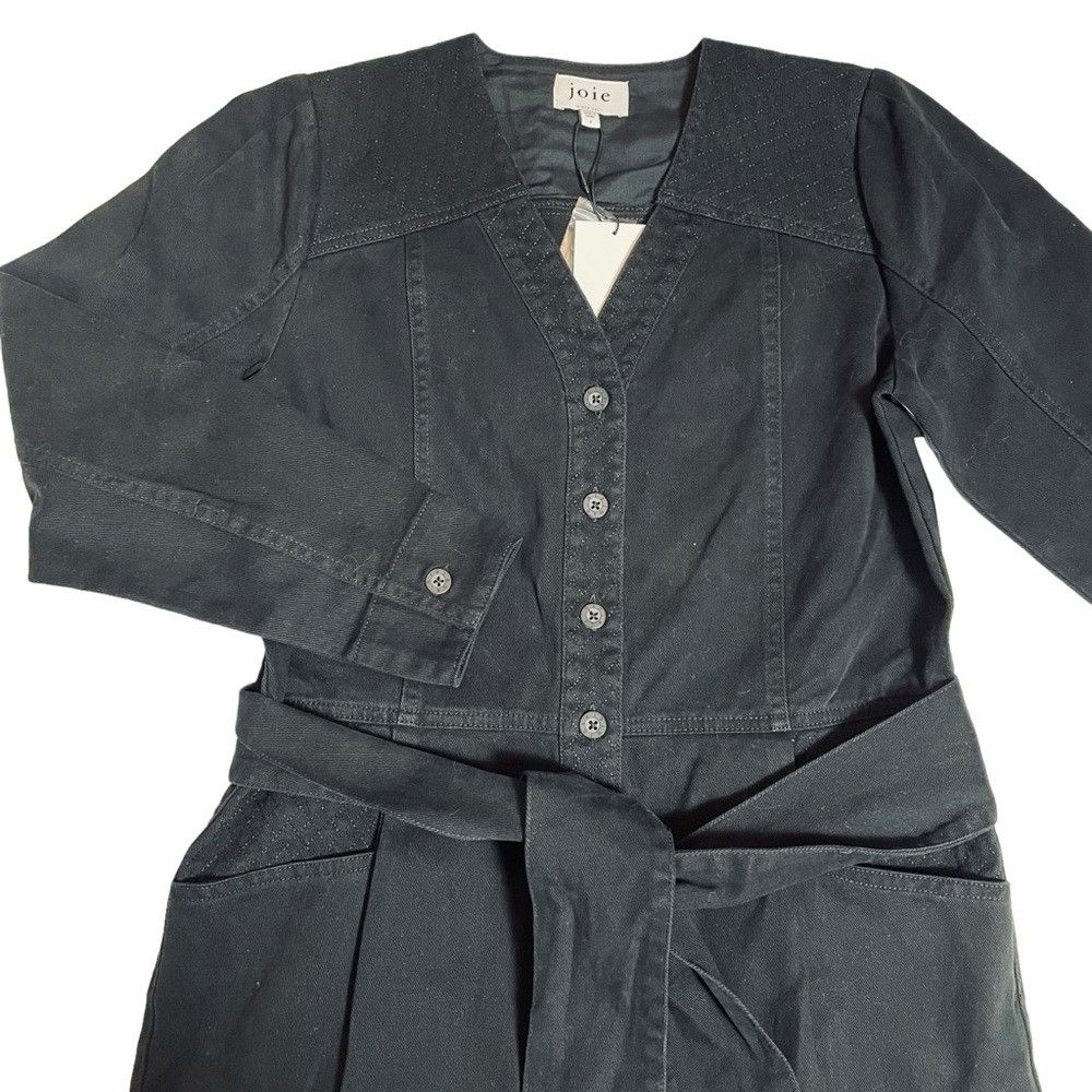 Joie NWT New $328 Joie Leray Cotton Belted Black Jumpsuit Size 2 Size 26" / US 2 / IT 38 - 5 Thumbnail