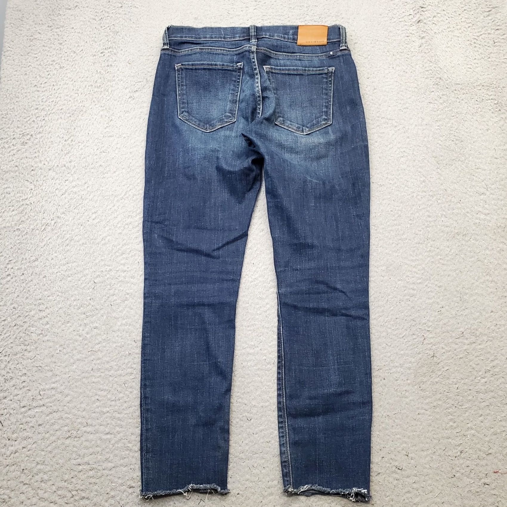Lucky Brand Lucky Brand Brooke Skinny Jeans Womens 2/26 Blue Denim Faded Whiskered Raw Hem Denim Jeans Slim 5-Pocket Womens Size 2 Blue - Pre-owned Size 26" / US 2 / IT 38 - 2 Thumbnail