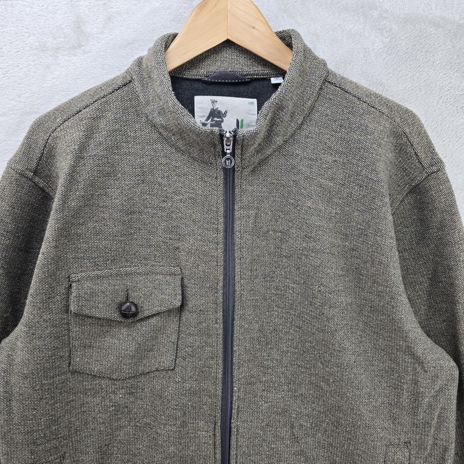 Other Linksoul Knit Jacket Mens Large Brown Zip Up Padded Elbow Size US L / EU 52-54 / 3 - 3 Thumbnail