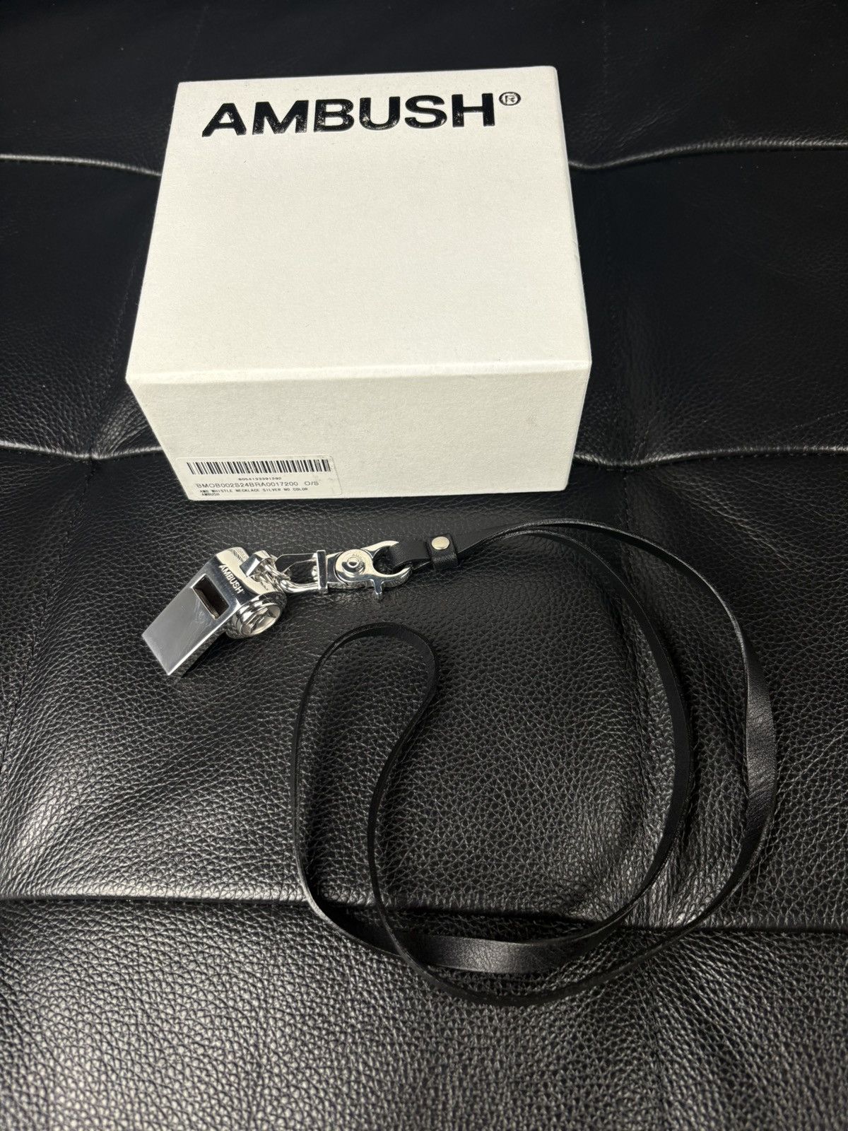Ambush Design AMBUSH heavy whistle leather necklace on leather strap Size ONE SIZE - 7 Thumbnail