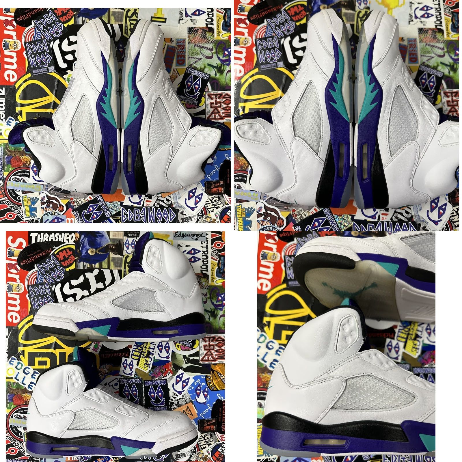 Jordan Brand Nike Air Jordan Retro 5 Fresh Prince NRG Men US 10 Purple Sneaker 2018 Athletic Shoes Mens Basketball Retro 90s Will Smith Jordan AV3919-135 Size US 11 / EU 44 - 8 Thumbnail