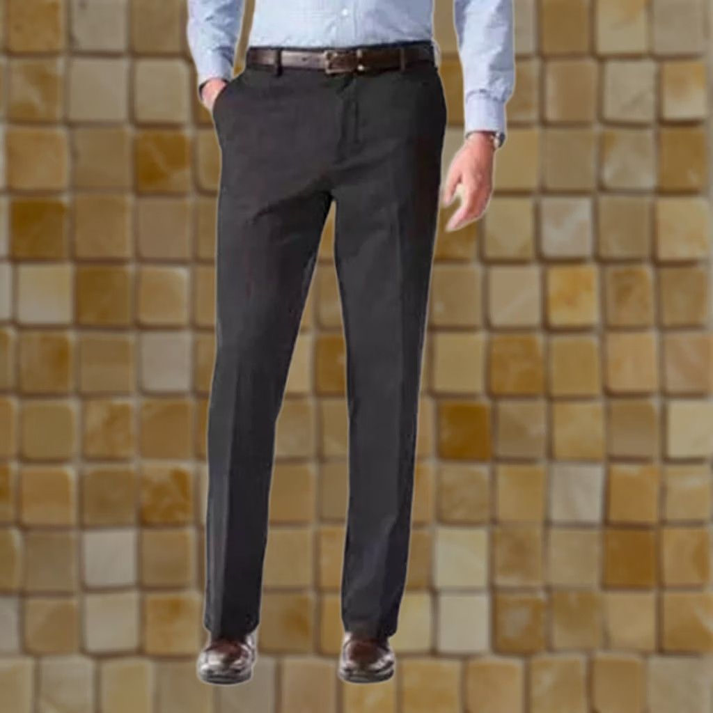 Dockers DOCKERS Relaxed Mens Pants - Charcoal Heathered Cotton Flat Front Casual 40x30 Mens Size US 40 / EU 56 - 1 Preview