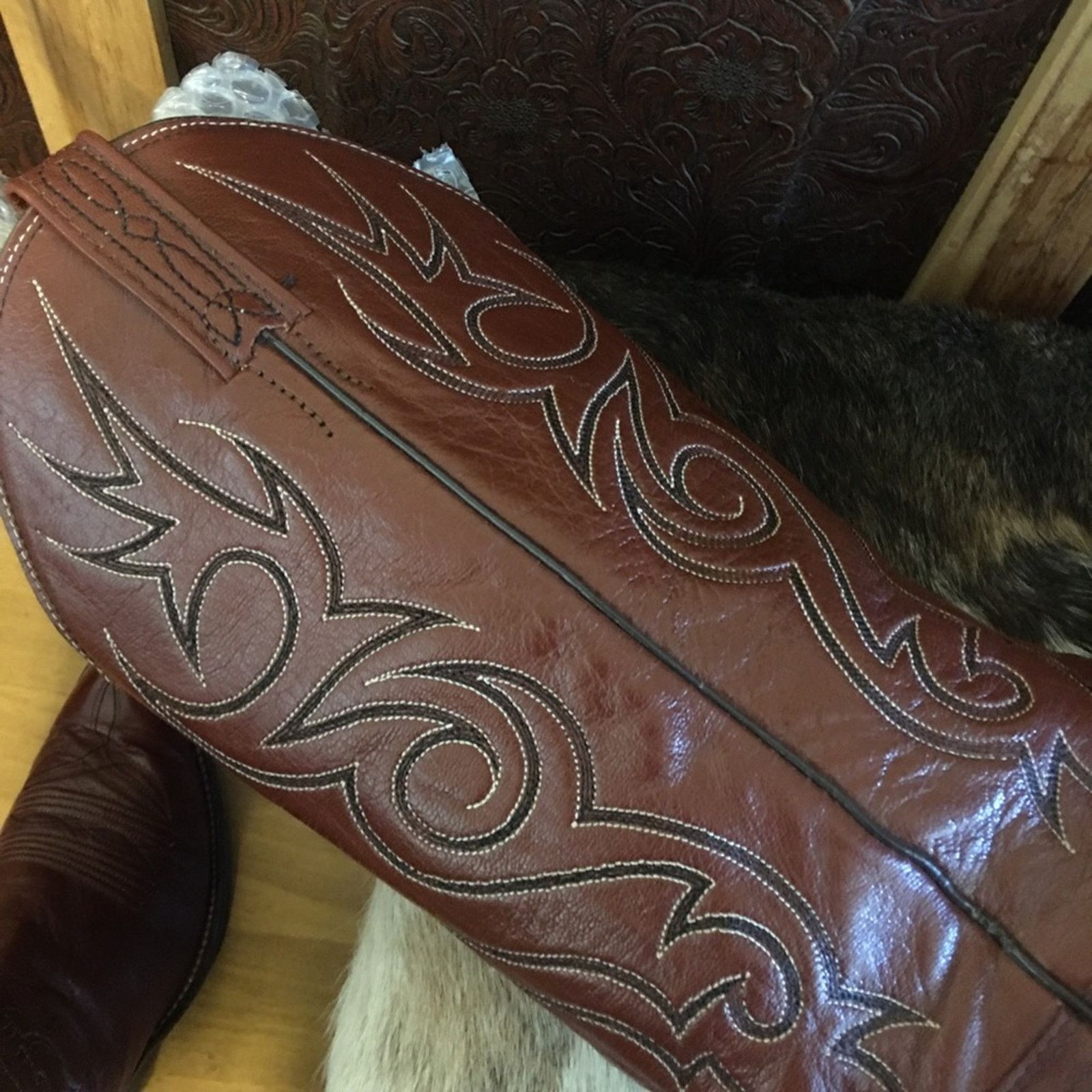 Dan Post Men’s Dan Post wine stitched leather western boots Size US 8.5 / EU 41-42 - 5 Thumbnail