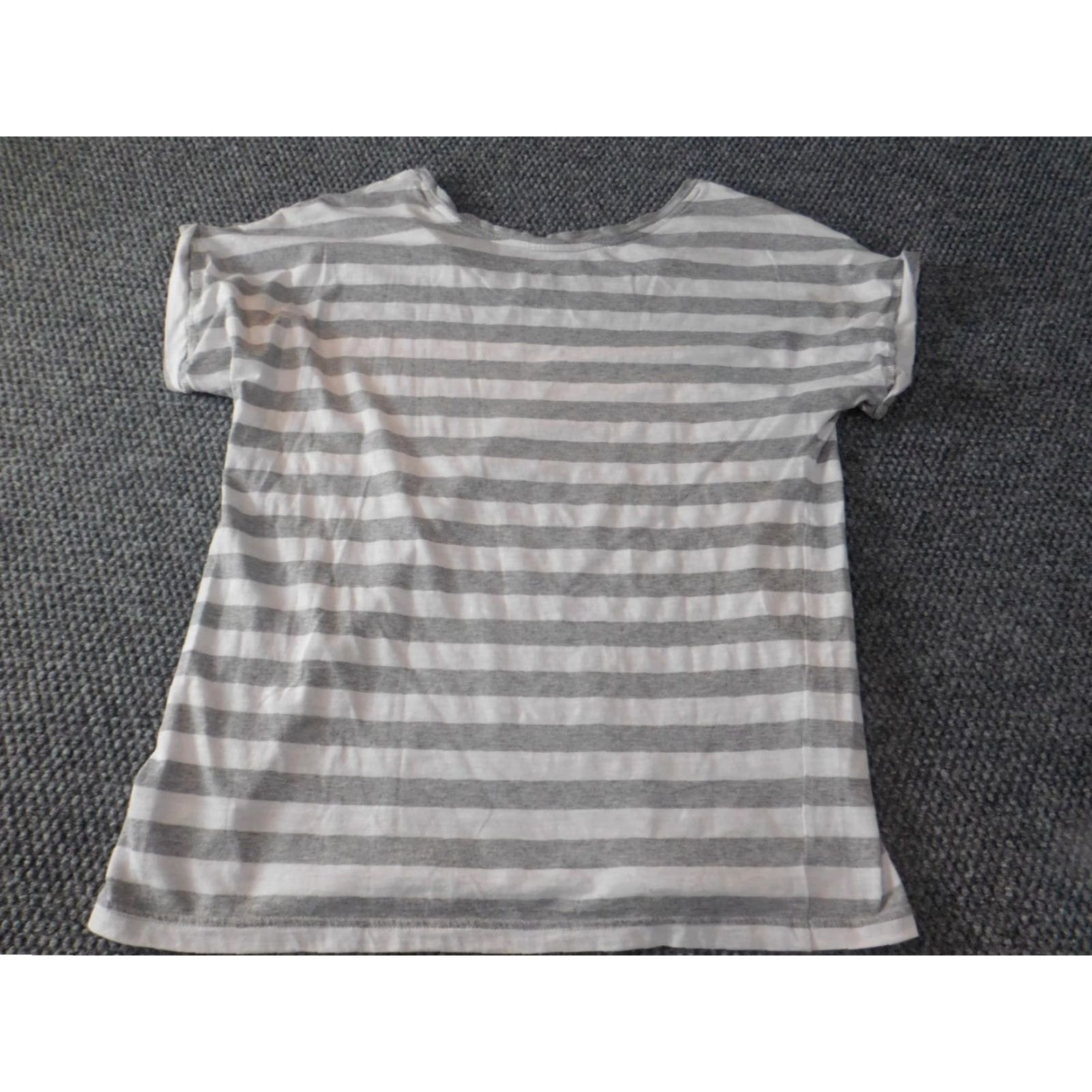 Adidas Adidas Womens Shirt Medium Gray Striped Crew Neck Pullover Logo Athletic Activewear M Women Size M / US 6-8 / IT 42-44 - 7 Thumbnail
