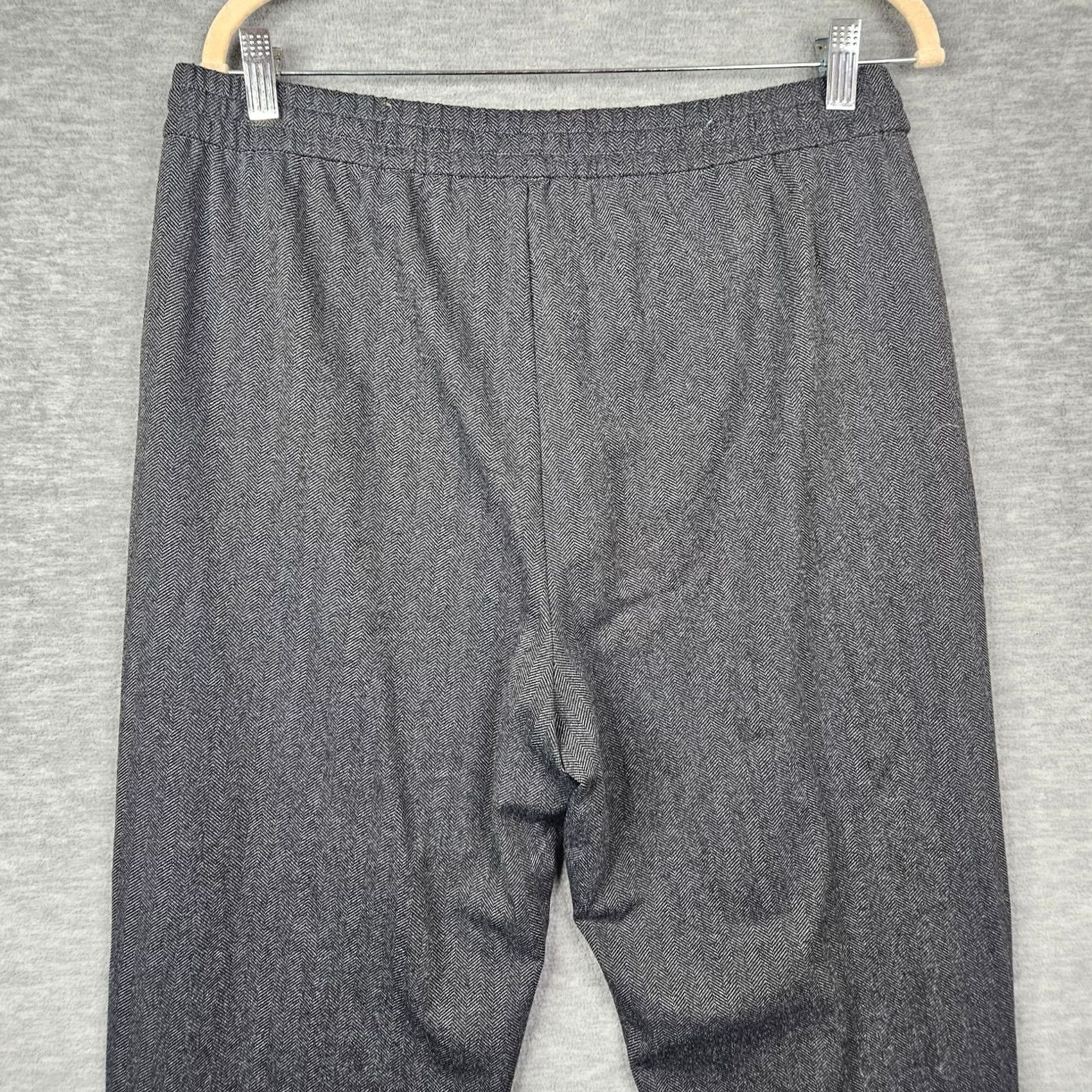 Eileen Fisher Eileen Fisher Gray Herringbone Pants Women’s S/P Pull-On Drawstring Casual Regular Size S Size 28" / US 6 / IT 42 - 4 Thumbnail