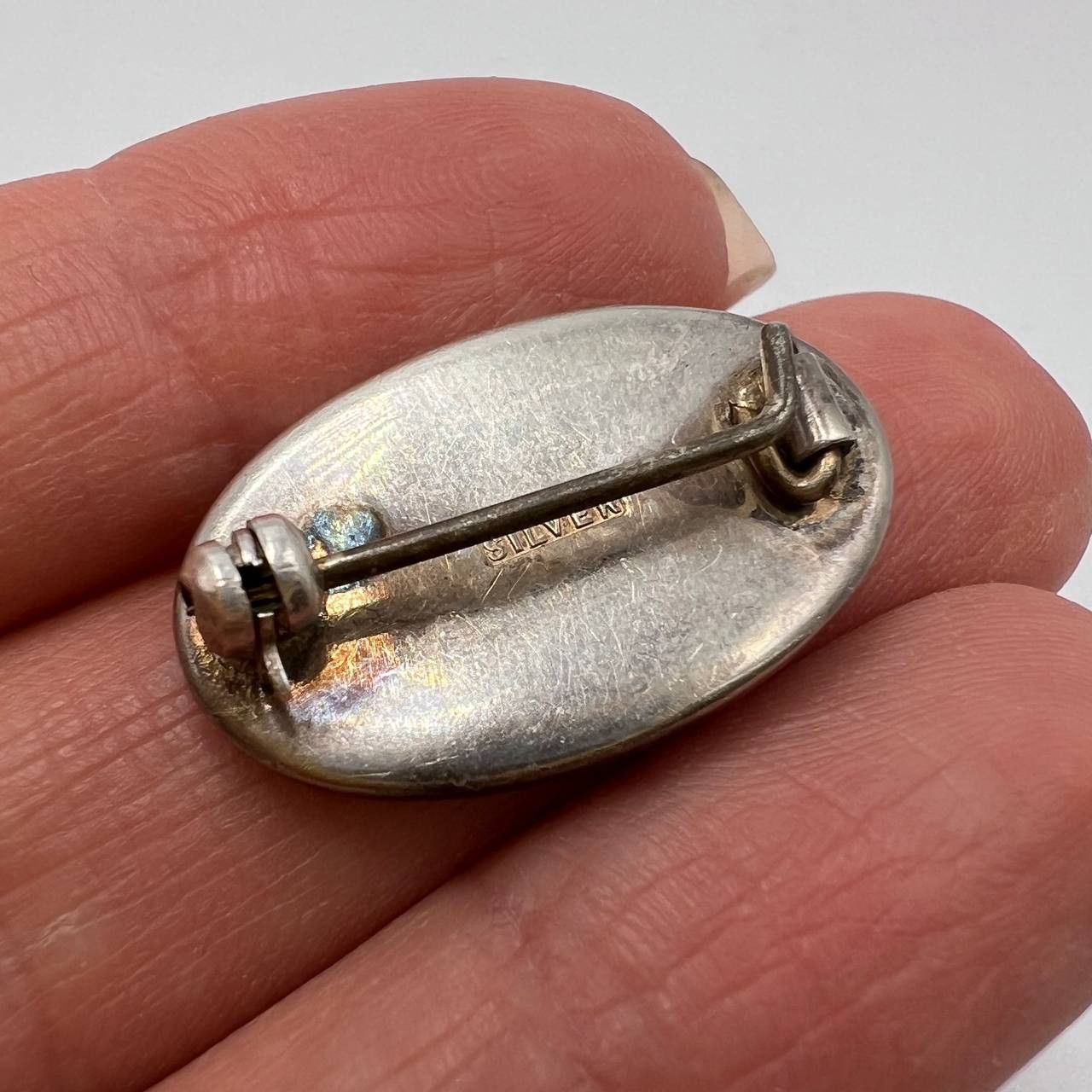 Sterling Silver × Vintage Vintage Sterling Silver 925 Pin Brooch Abalone Shell Marked Size ONE SIZE - 2 Thumbnail