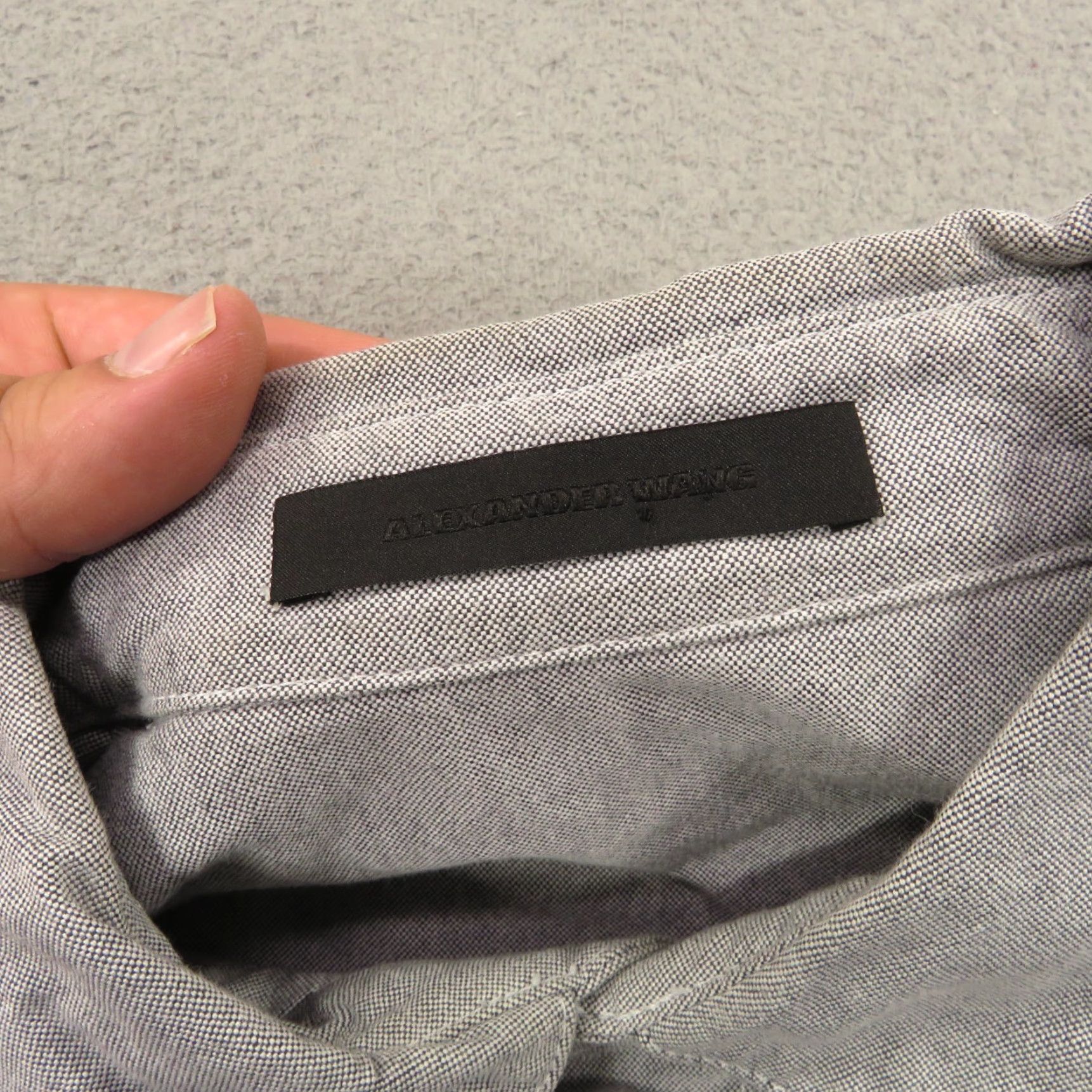 Alexander Wang Alexander Wang Shirt Mens XL Grey Chambray Snap Button Wool Band High Low Button Size US XL / EU 56 / 4 - 7 Thumbnail