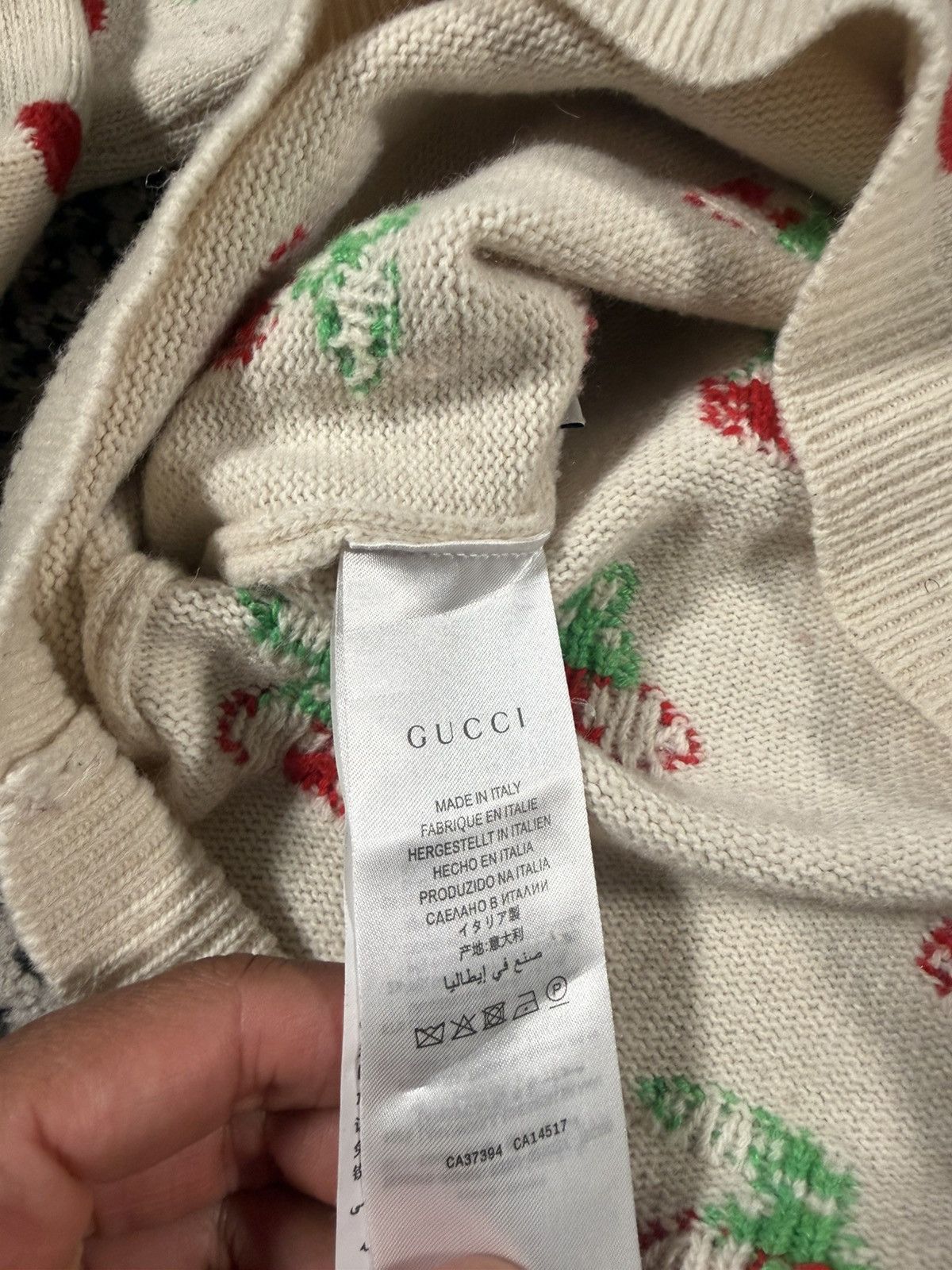 Gucci Gucci Wool Cherry Sweater Pullover Size Small Cream/Red Size S / US 4 / IT 40 - 3 Thumbnail