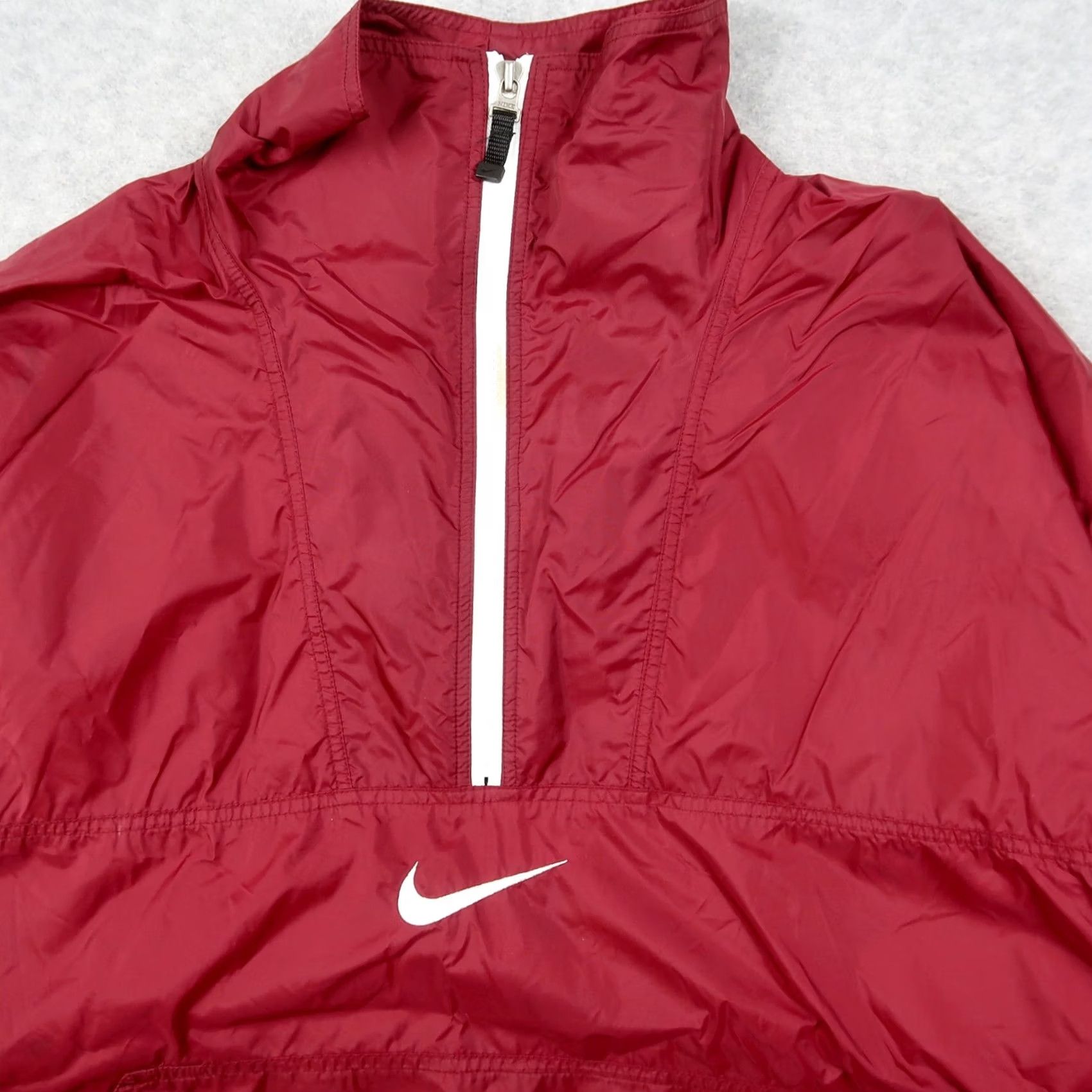 Nike VINTAGE Nike Jacket Mens L Burgundy 90s Windbreaker Swoosh 1/2 Zip Casual Activewear Shirt Jacket Size US L / EU 52-54 / 3 - 3 Thumbnail