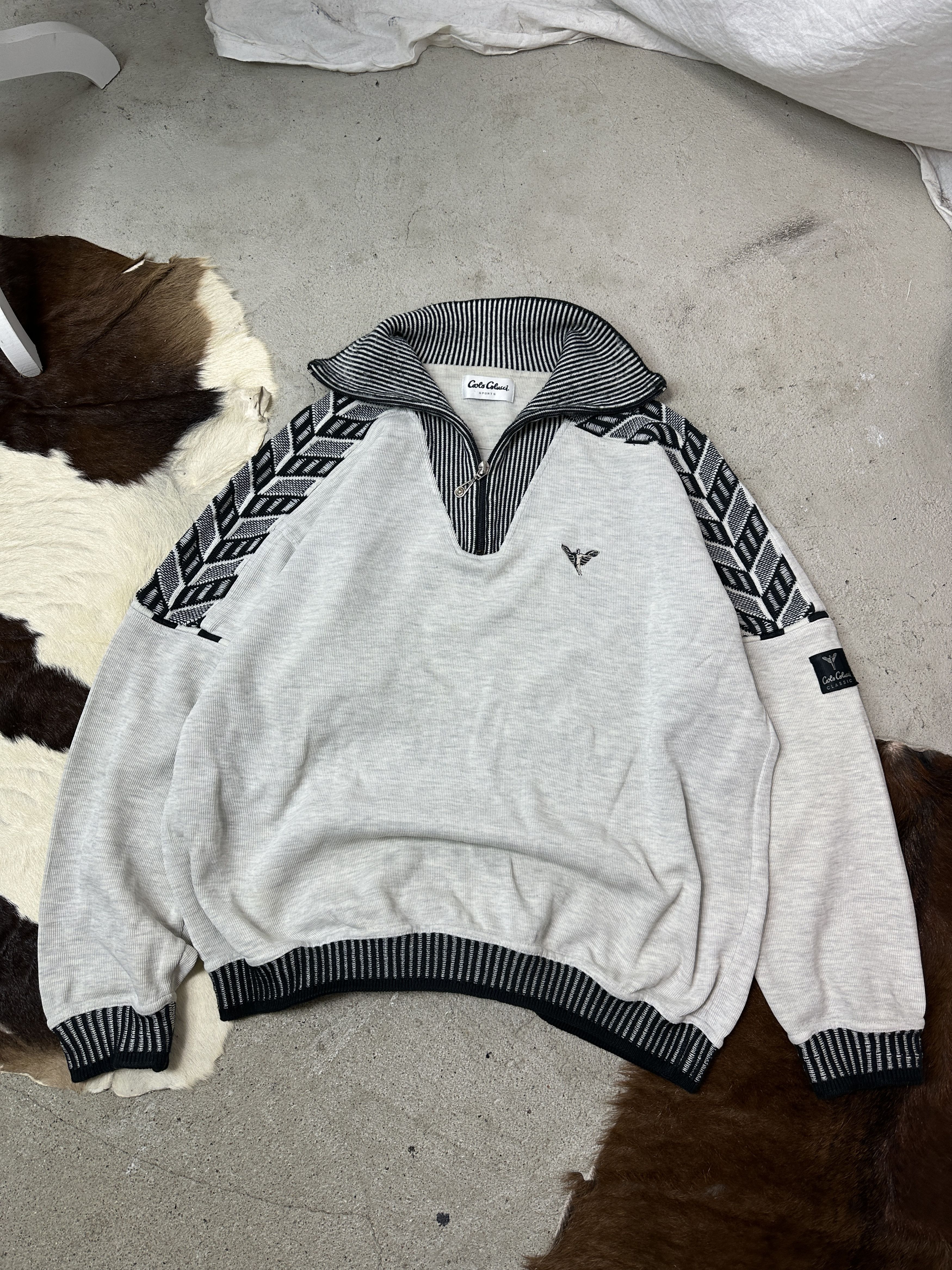 Carlo Colucci Vintage Cottage Carlo Colucci Quarter Zip Sweater Y2K Size US L / EU 52-54 / 3 - 2 Thumbnail
