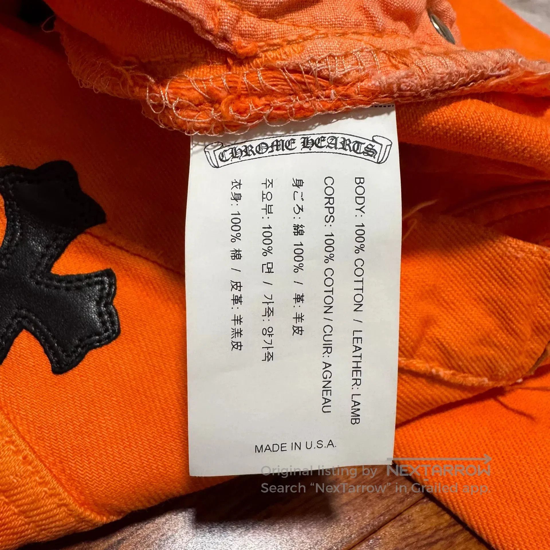 Chrome Hearts orange flared jeans with black crosses. Size 28" / US 6 / IT 42 - 5 Thumbnail