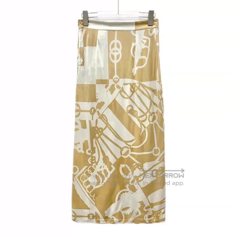 Hermes Hermes Color-Blocked Buckle Printed Open Slit Silk Knit Sk Size 24" / US 00 / IT 34 - 2 Thumbnail