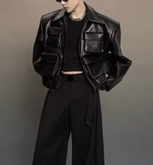 Japanese Brand Distressed Oversized PU Leather Bomber Jacket Size US M / EU 48-50 / 2 - 4 Thumbnail