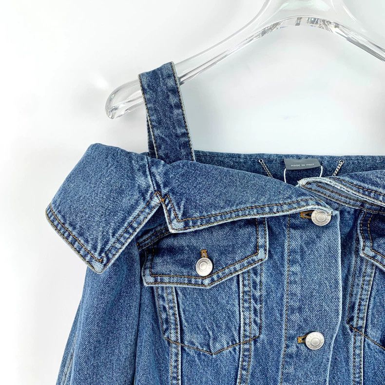 Alexander McQueen Alexander Mcqueen Blue strap off-the-shoulder cotton long- Size XS / US 0-2 / IT 36-38 - 3 Thumbnail