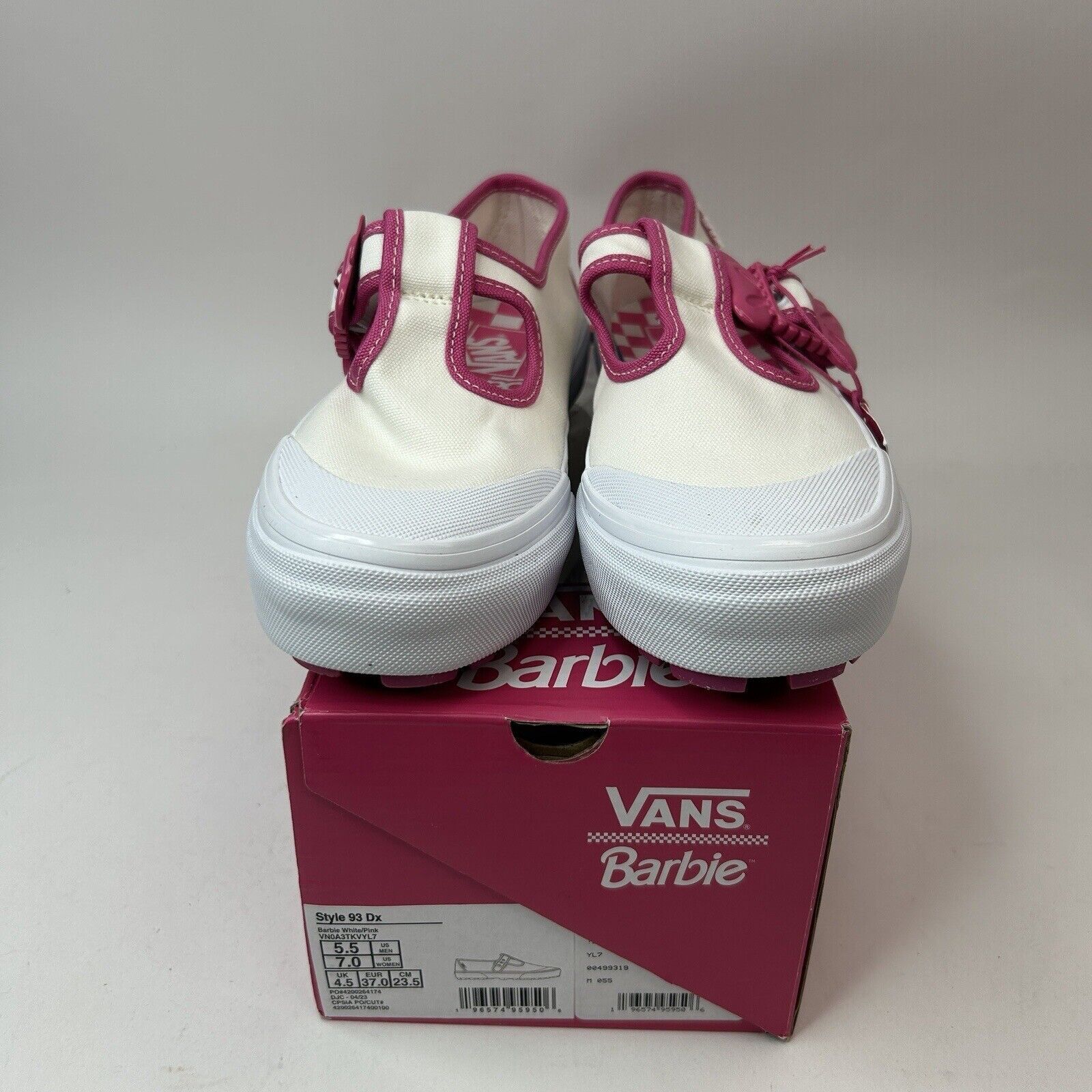 Vans Vans X Barbie Style Mary Jane Skate 93 DX “White Pink” 2023 Size US 7 / IT 37 - 2 Thumbnail