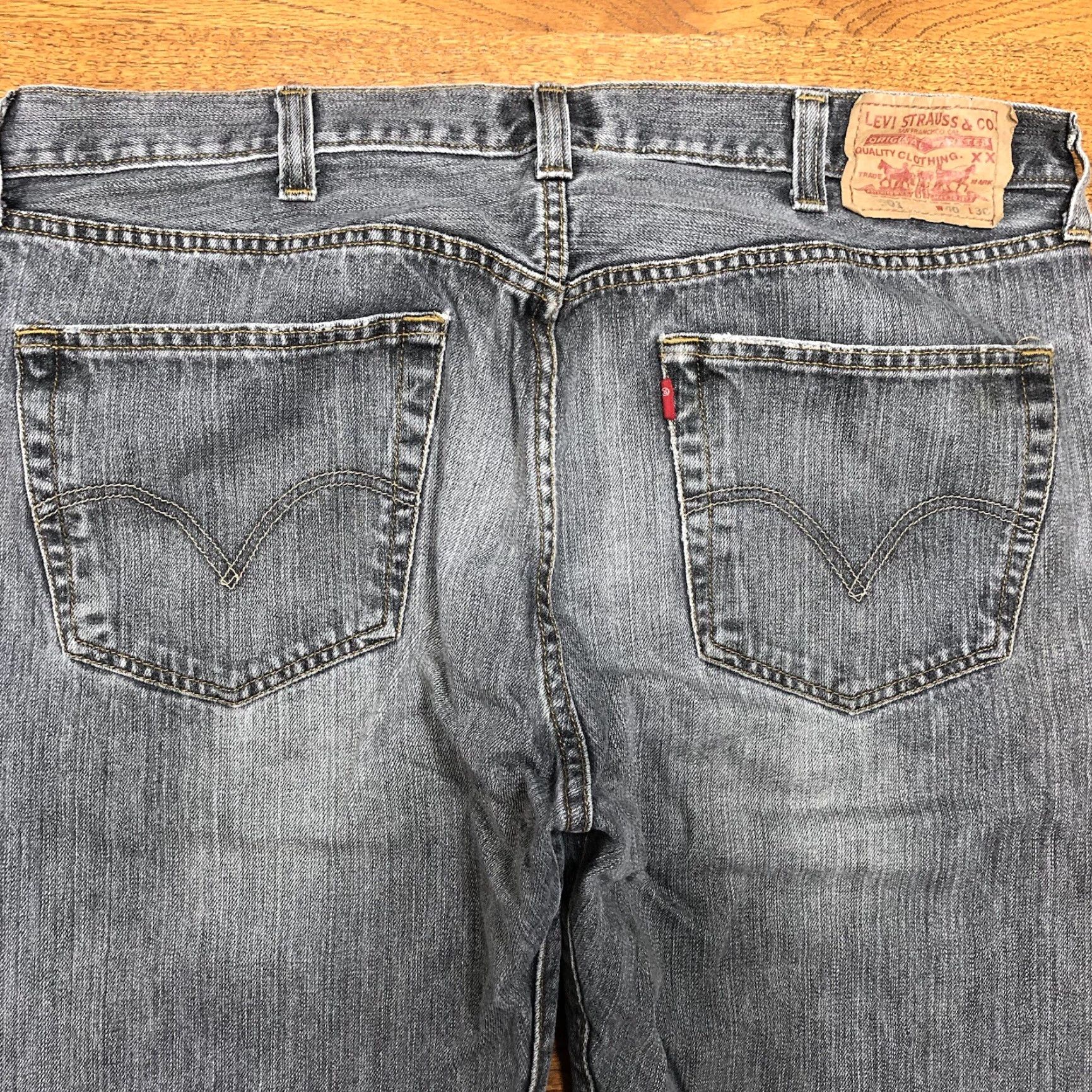 Levi's VINTAGE Levi's 501 Jeans Straight 38x29 Mens Gray Denim Button 5-Pocket Regular Cotton 90s USA 80s Size US 38 / EU 54 - 3 Thumbnail