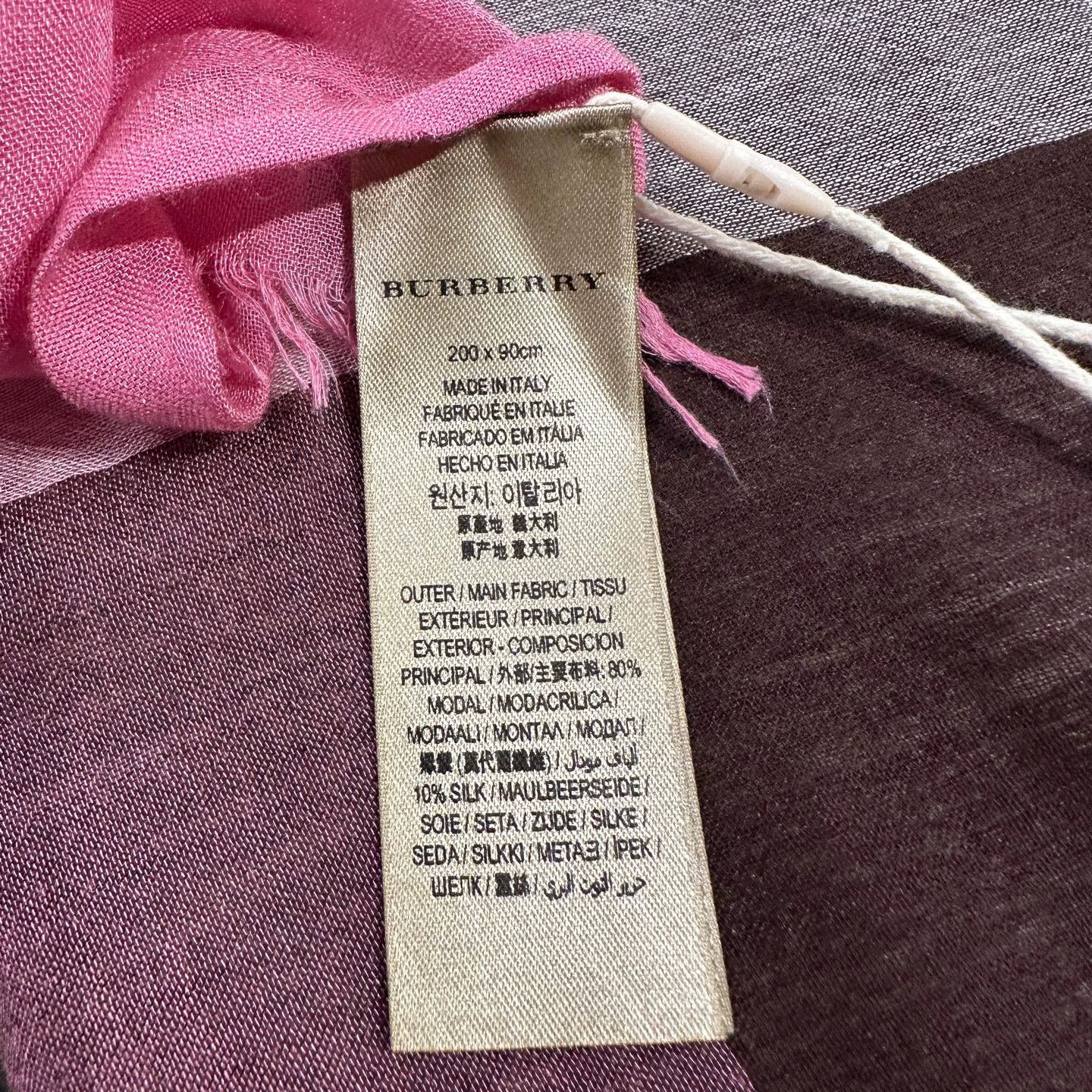 Burberry Burberry jan267 check modal silk scarf 200x90cm Size ONE SIZE - 3 Thumbnail
