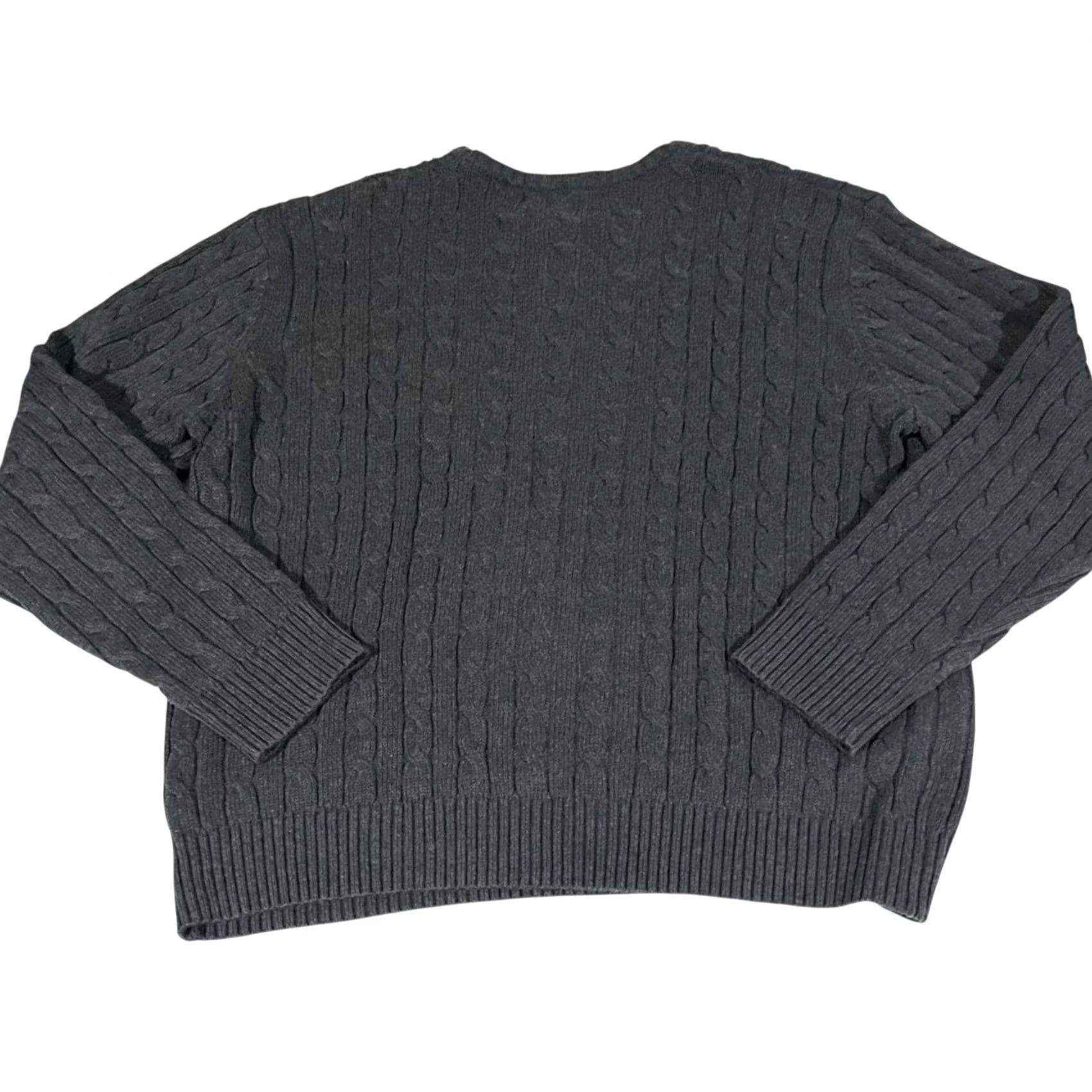 Old Navy Old Navy Sweater Mens XL Gray Cable Knit Crewneck Pullover Dad, 100% Cotton, Casual, Grunge, Preppy, Vintage-Style Knit, Classic Mens Pullover Size US XL / EU 56 / 4 - 3 Thumbnail