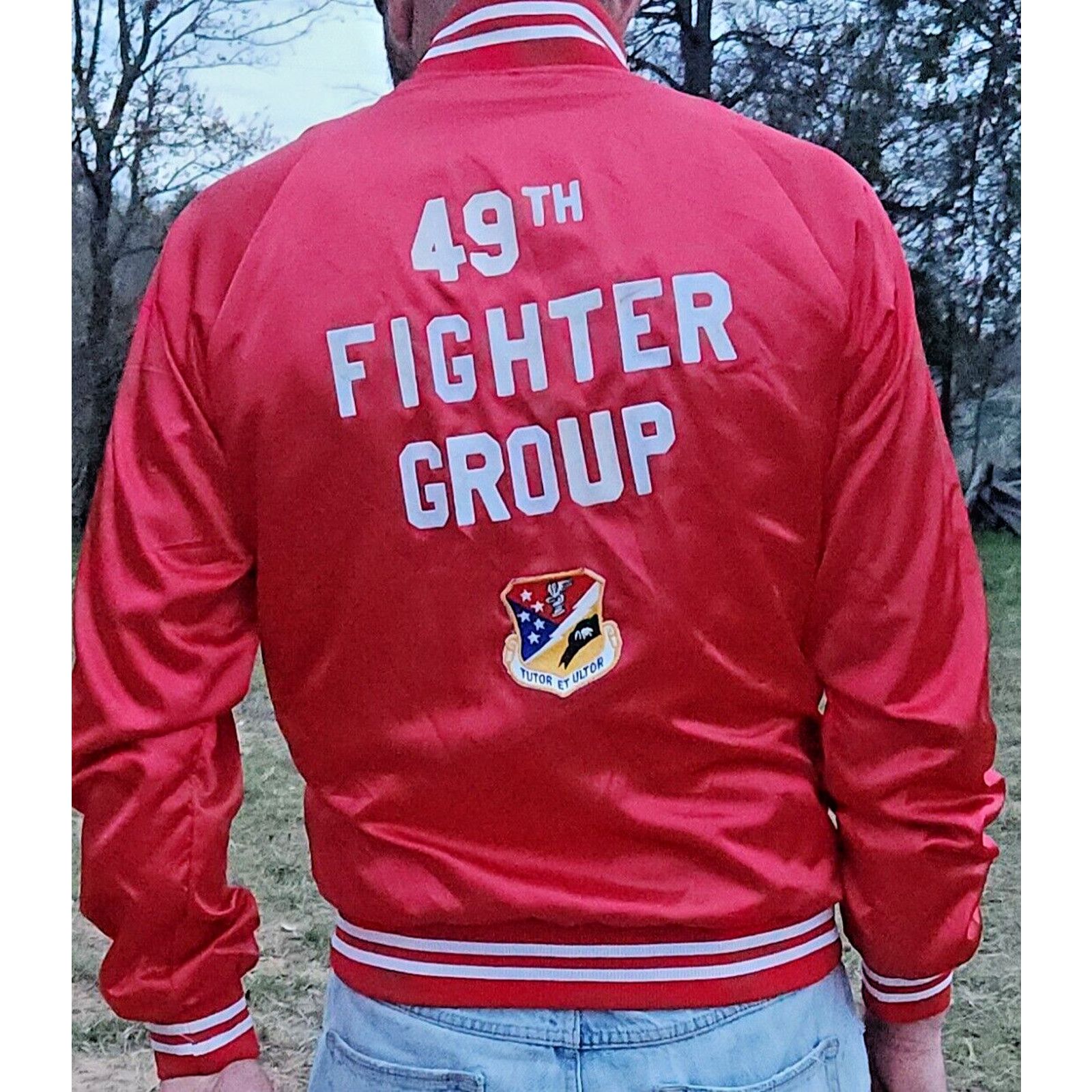 Vintage Vintage WWII 49th Fighter Jacket Stealth P40 Iron Knights Size US M / EU 48-50 / 2 - 6 Thumbnail