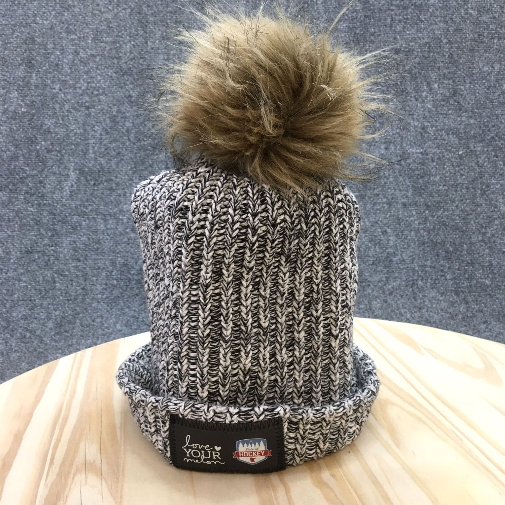Vintage Love Your Melon Beanie Hat Winter Cuffed Mens Black White OS Embroidered Logo Size ONE SIZE - 2 Thumbnail