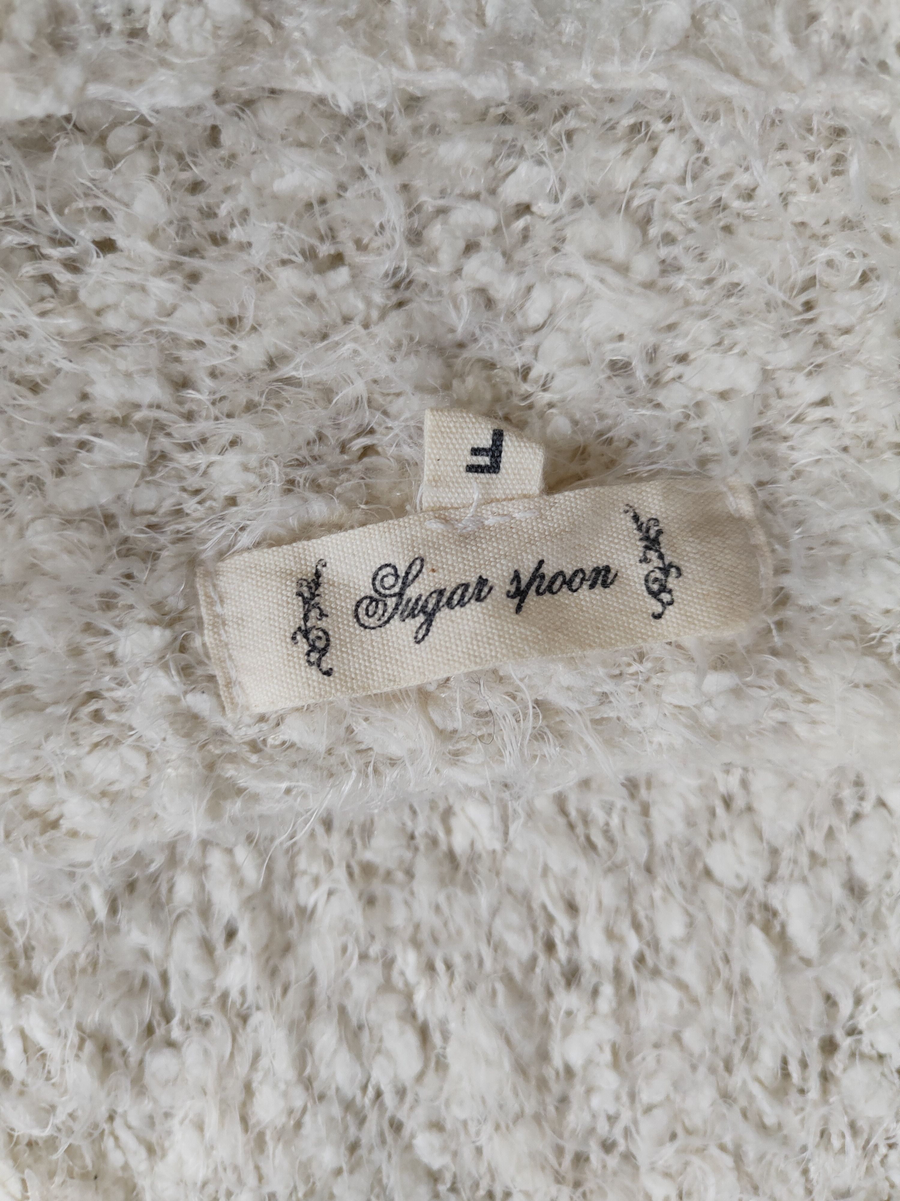 Homespun Knitwear Sugar Spoon Cream Shag Shaggy Fur Mohair Knitwear #S2064 Size S / US 4 / IT 40 - 12 Thumbnail