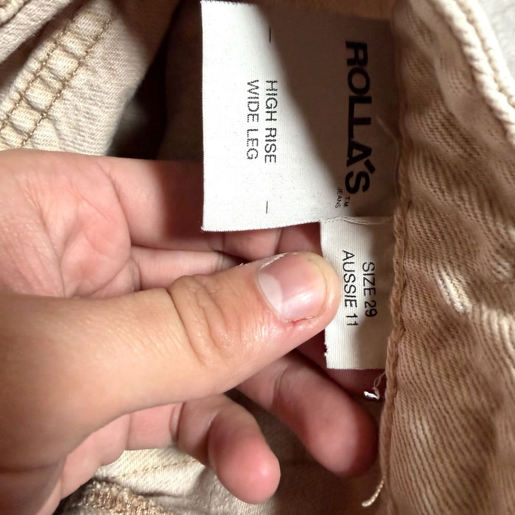 Vintage Rolla’s Sailor Jeans Beige 29 High Rise Wide Leg 5-Pocket Denim Pants Womens Regular Size 29 Jeans Hanwears? Size 29" - 4 Thumbnail