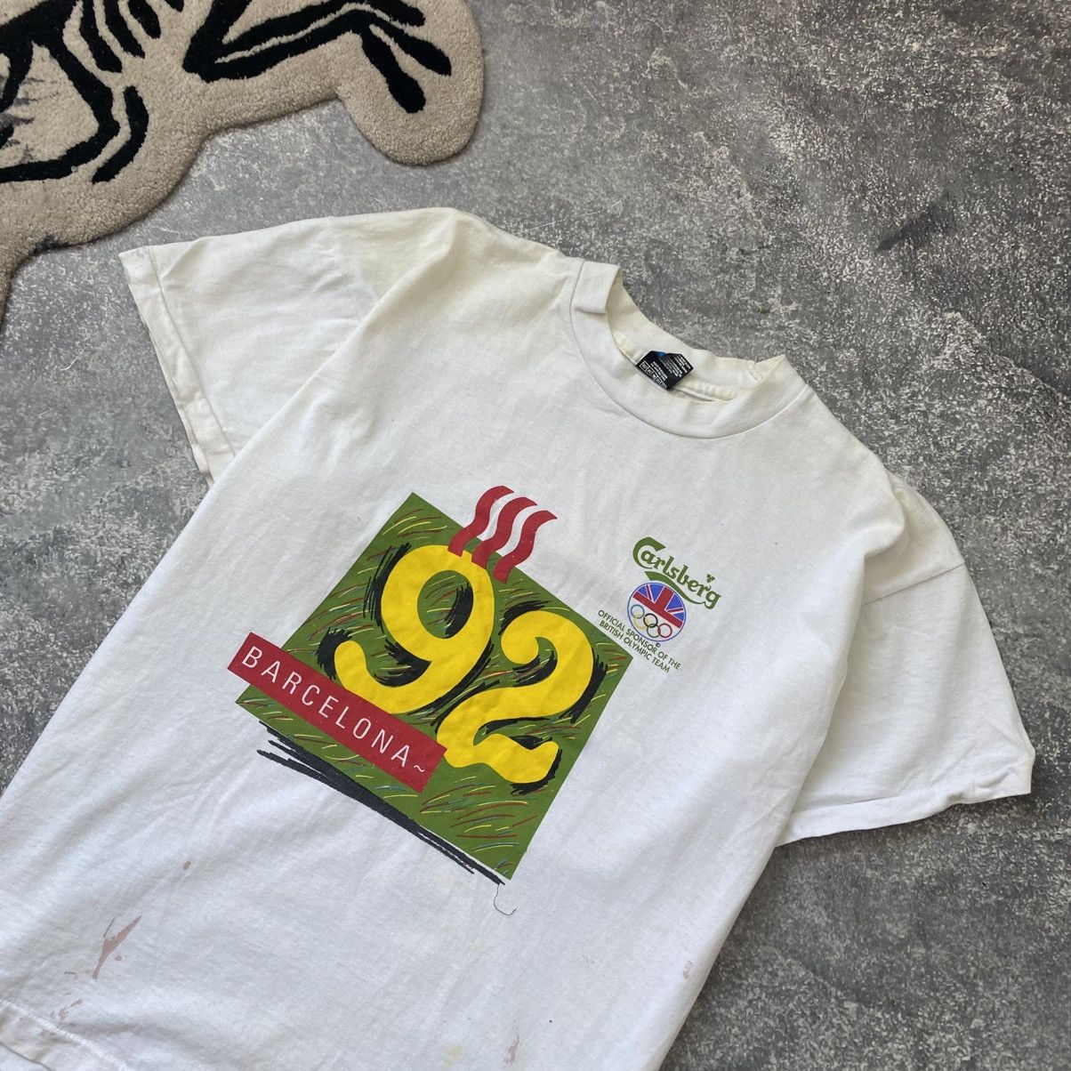 USA Olympics Vintage Barcelona Olympic 1992 Carlsberg Rare streetwear tee Size US XL / EU 56 / 4 - 2 Thumbnail