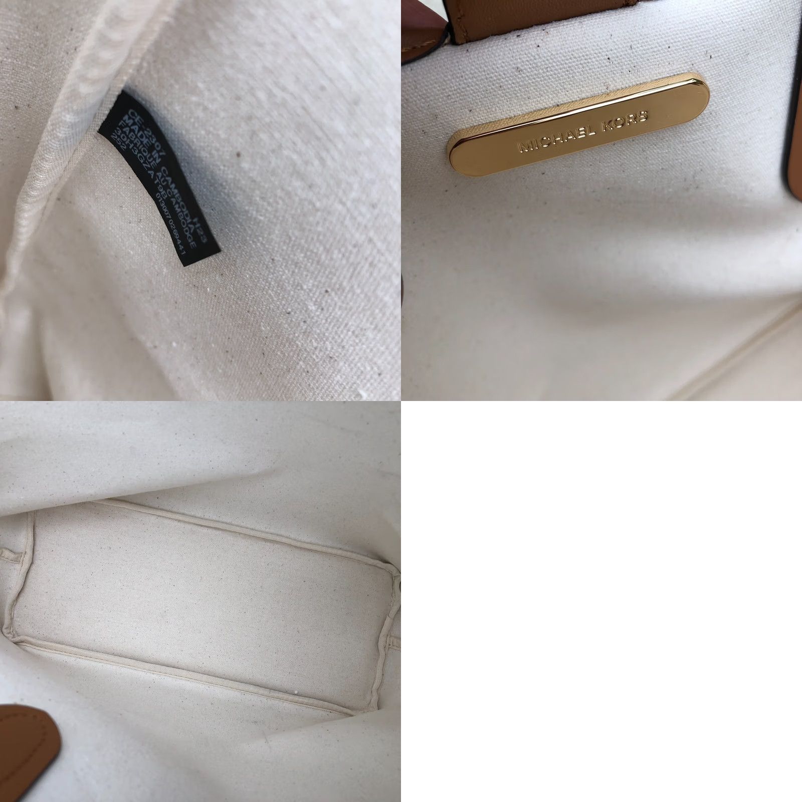 Michael Kors MICHAEL KORS Eliza Monogram Tote Bag Purse Brown East West Designer Shoulder Bag Women Large 13" W x 12" H x 5" D Canvas Leather Handle 13" (13 W) Size ONE SIZE - 9 Thumbnail