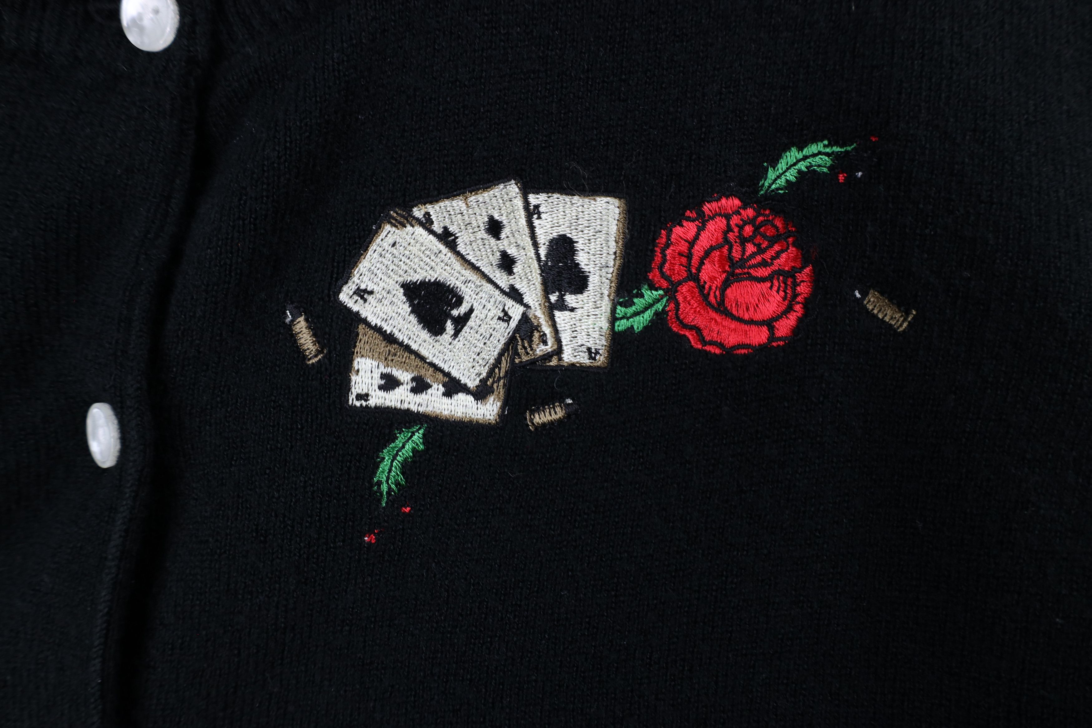 Vintage Vintage Y2K Rockabilly Soft Knit Cardigan Sweater Black Size XL / US 12-14 / IT 48-50 - 4 Thumbnail