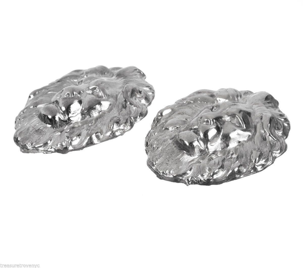 Designer Sterling Silver Plated Brass Royal Lion Earring Alberto Juan Size ONE SIZE - 2 Thumbnail