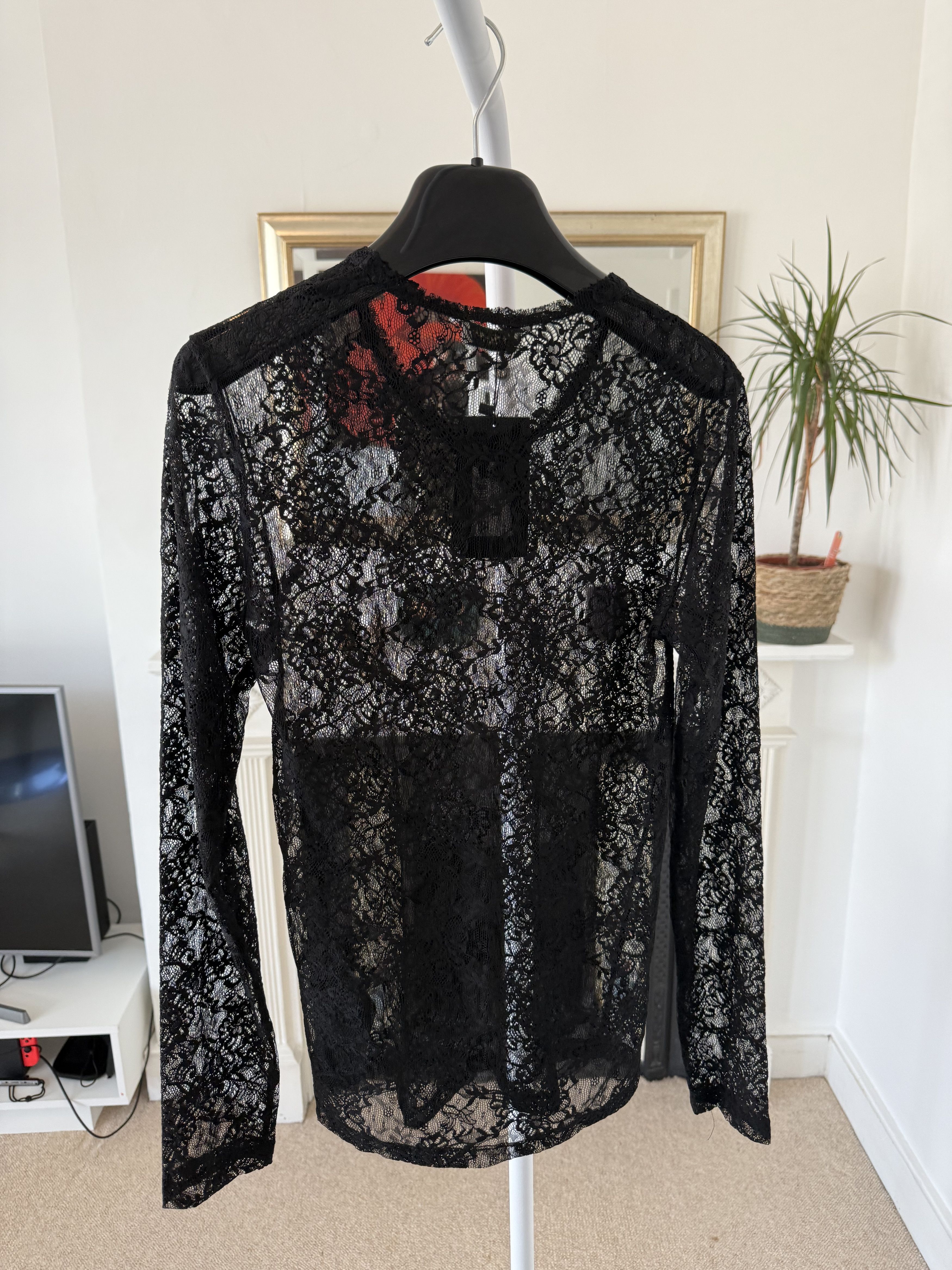 Saint Laurent Paris SS22 Saint Laurent Loose Fitted Lace Long Sleeve Tee Size US XS / EU 42 / 0 - 6 Thumbnail
