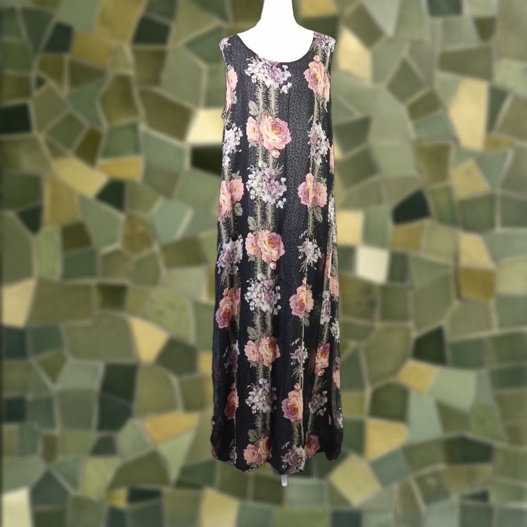 Vintage VINTAGE 90s Indira Maxi Dress Size L / US 10 / IT 46 - 1 Thumbnail