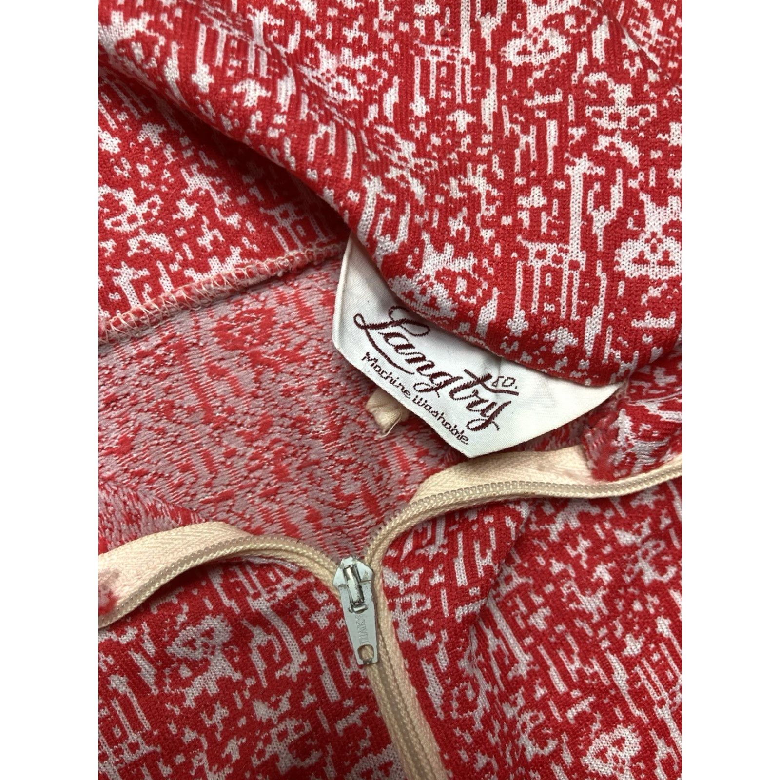 Vintage VINTAGE 70s Langtry One Piece Bathing Swim Suit 1/4 Zip Playsuit Long Sleeve Women’s L Red Size L / US 10 / IT 46 - 6 Thumbnail