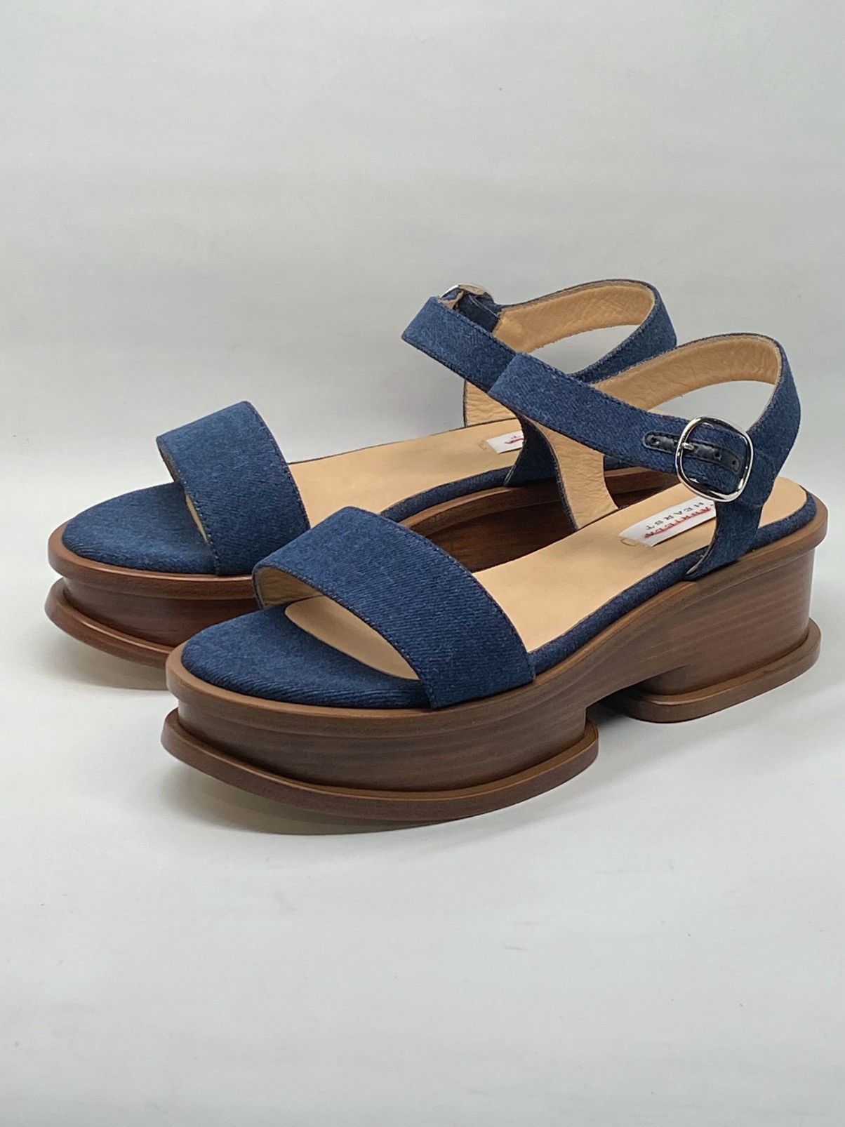 Gabriela Hearst Gabriela Hearst Michael 60MM Denim Wedge Sandals size 41.5 Size US 11.5 / IT 41.5 - 3 Thumbnail