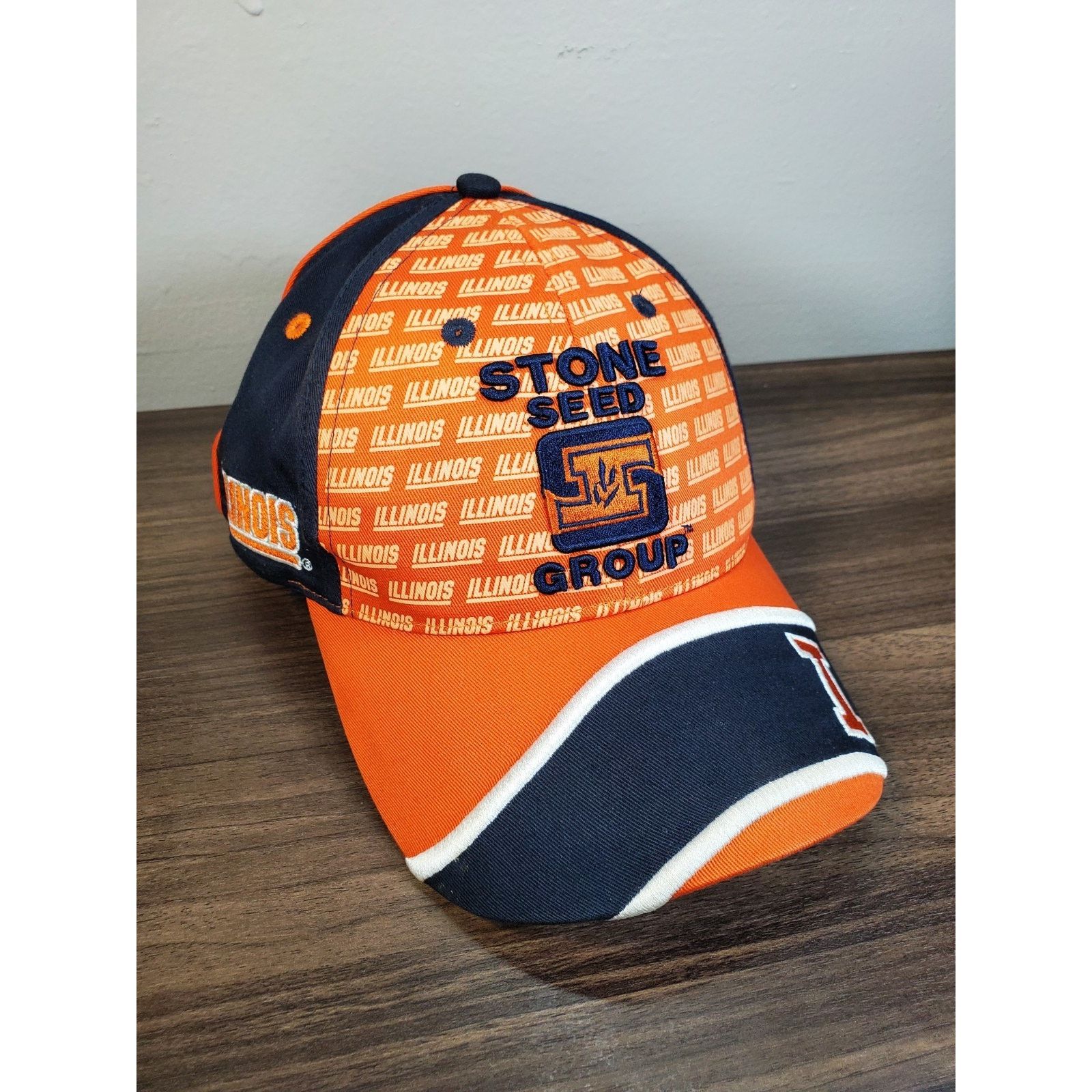NCAA Illinois Fightin Illini STONE SEED GROUP Hat Farming Ag Size ONE SIZE - 2 Thumbnail