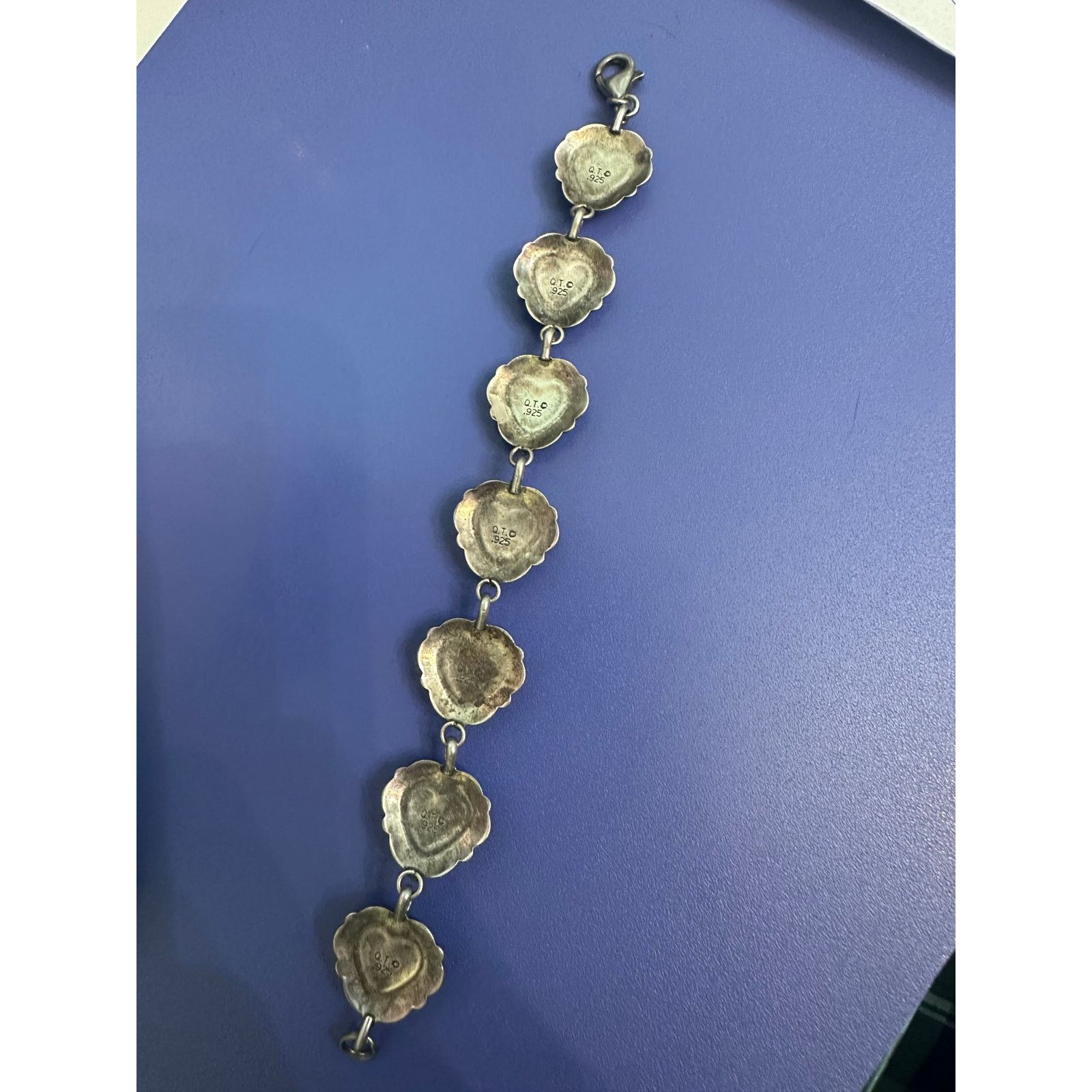Vintage VINTAGE MULTI GEMSTONE STERLING SILVER HEART BRACELET Size ONE SIZE - 5 Thumbnail