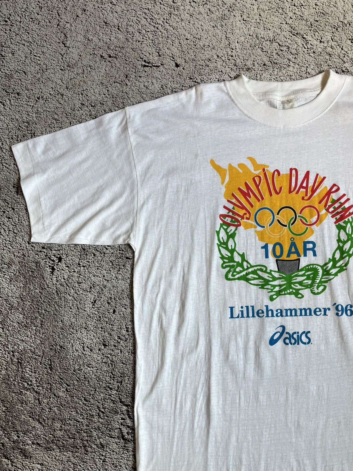 Asics × Vintage Vintage Asics Olympic Day Run Lillehammer ’96 T-Shirt Size US XL / EU 56 / 4 - 3 Thumbnail
