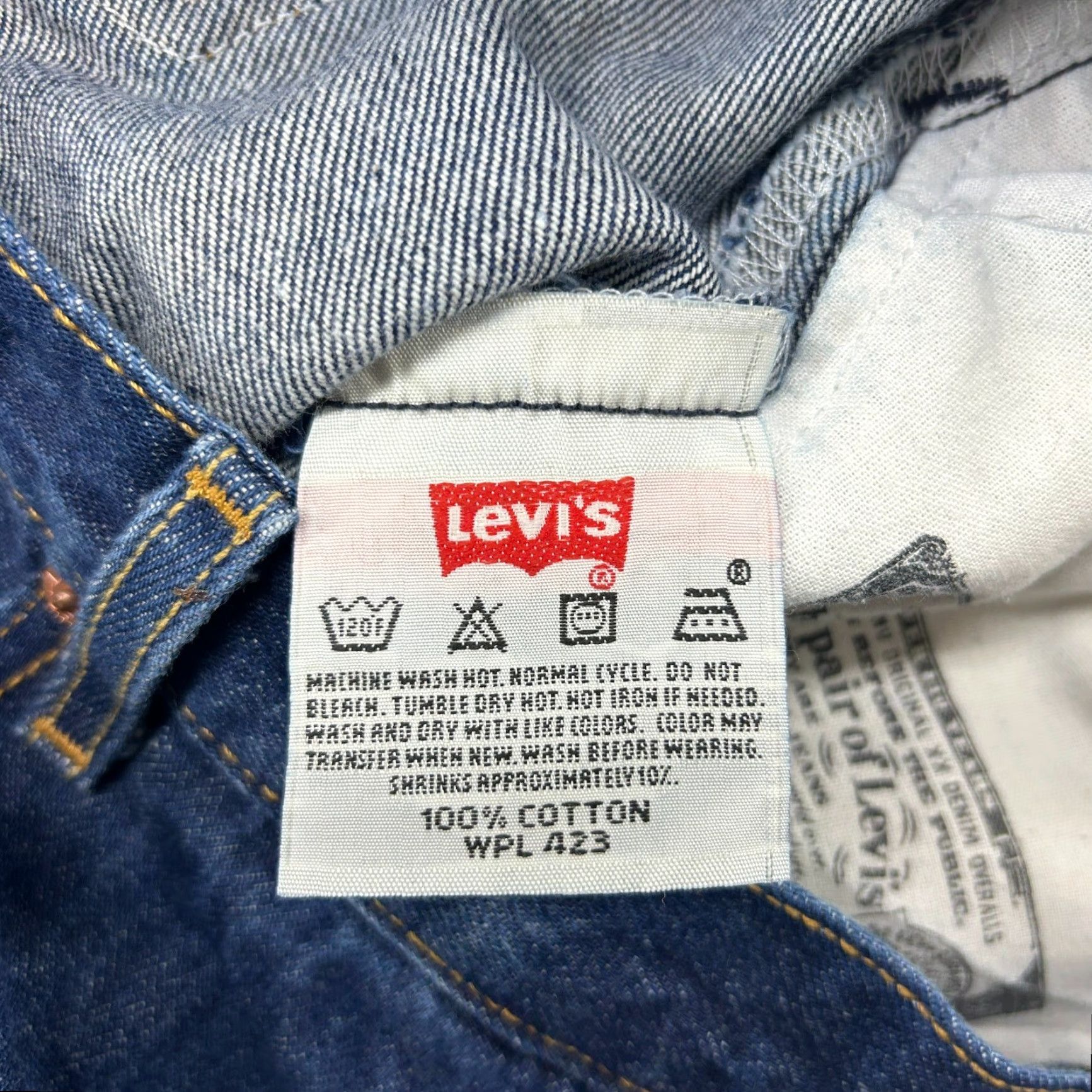 Levi's VINTAGE Levi's 501 Jeans Mens 44x32 Blue Dark Wash Straight Regular 90s Retro Pockets Distressed Buttons 42x31 Mens Size US 44 / EU 60 - 6 Thumbnail