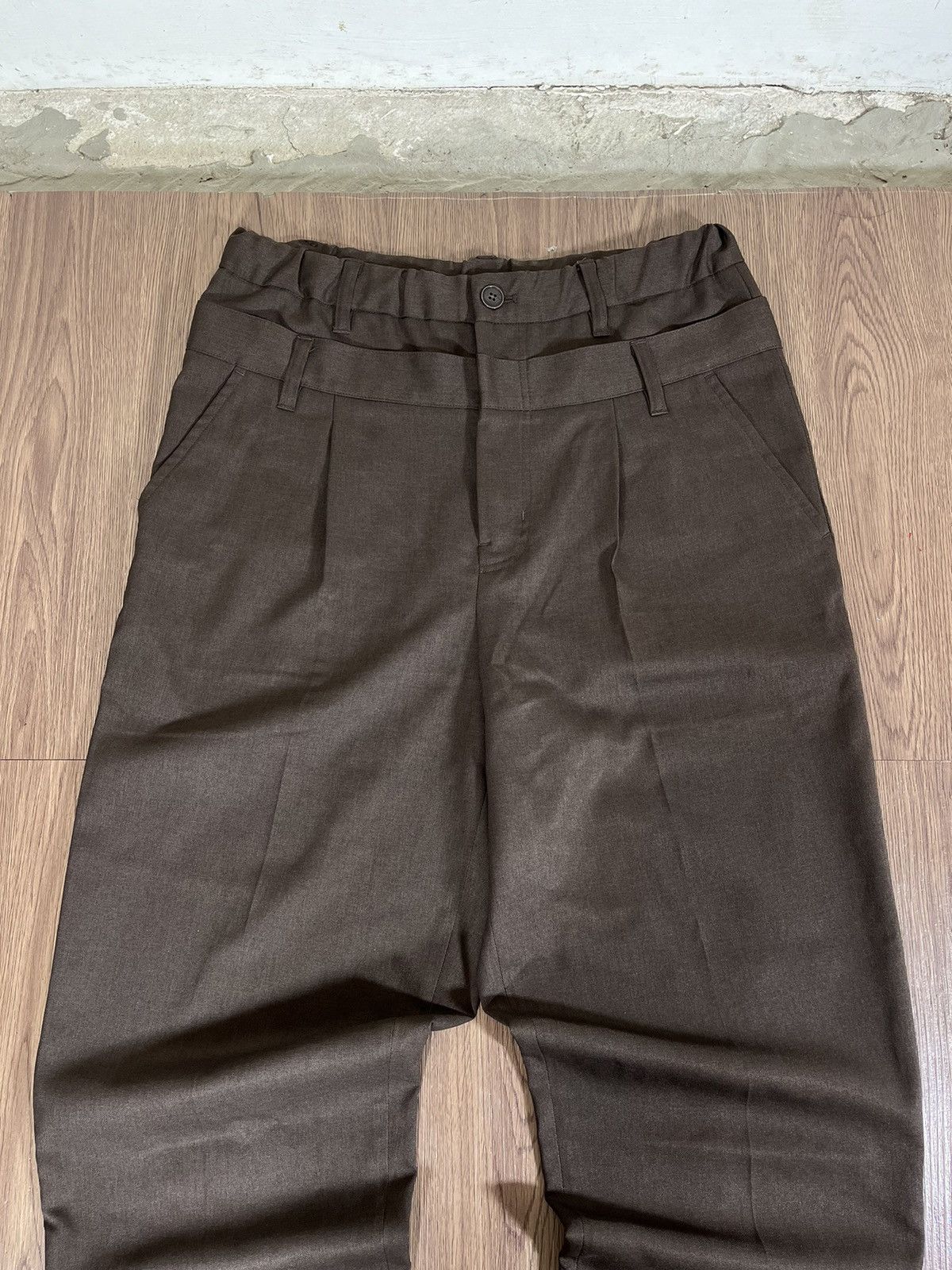 Frapbois Frapbois Double Waist Tailored Trousers Brown Size US 32 / EU 48 - 4 Thumbnail
