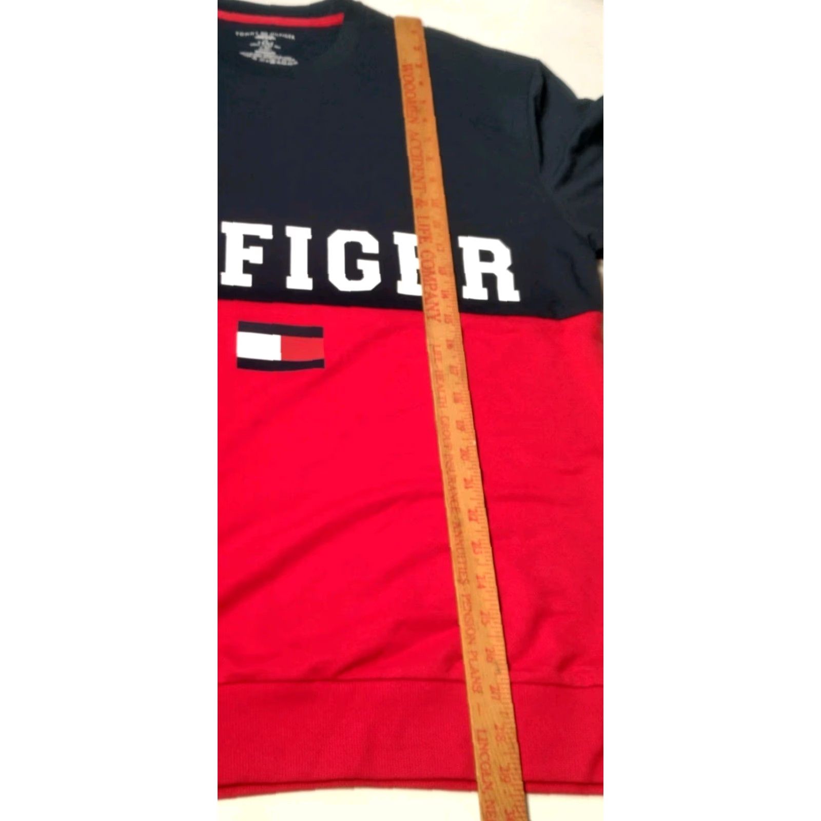 Tommy Hilfiger VINTAGE Tommy Hilfiger Shirt Me L Long Sleeve Red Blue Knit Top Sleepwear NEW Size US L / EU 52-54 / 3 - 4 Thumbnail