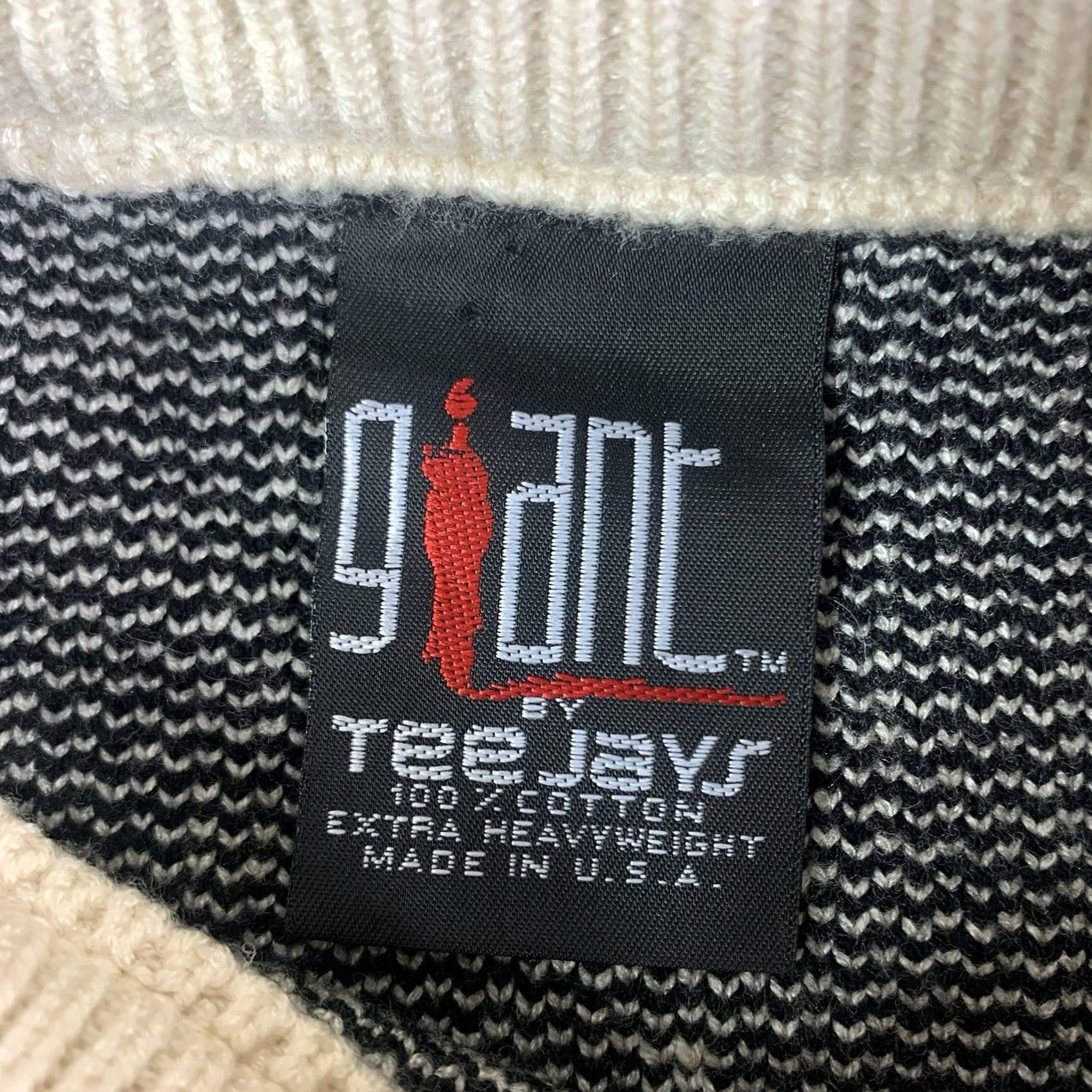 Vintage VINTAGE Giant by Tee Jays Sweater Mens XL White Mick Jagger Face Graphic Made in USA 90s vtgov Size US XL / EU 56 / 4 - 2 Thumbnail