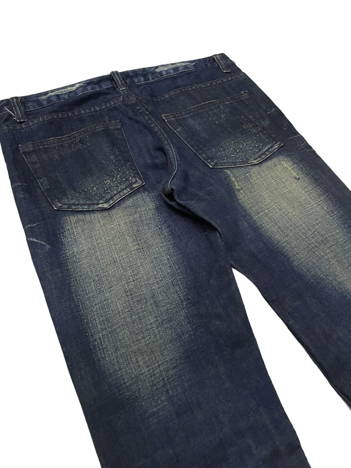 Tornado Mart Philodox Japan Flared Distressed Indigo Mud Jeans Denim Pant Size US 30 / EU 46 - 13 Thumbnail