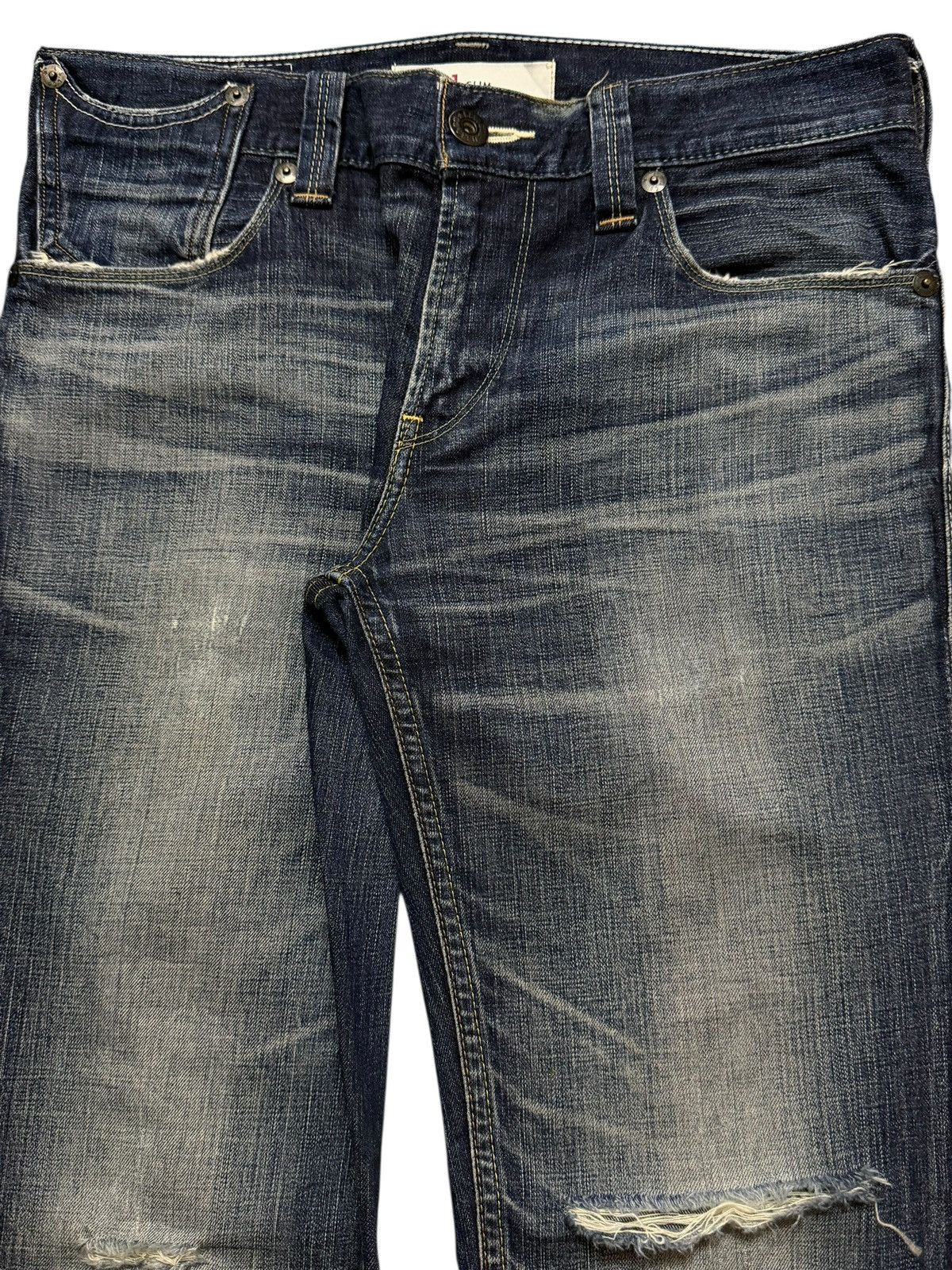 Levi's Vintage Y2K Levis 511 Buckle Back Blue Faded Wash Distress Size US 32 / EU 48 - 3 Thumbnail