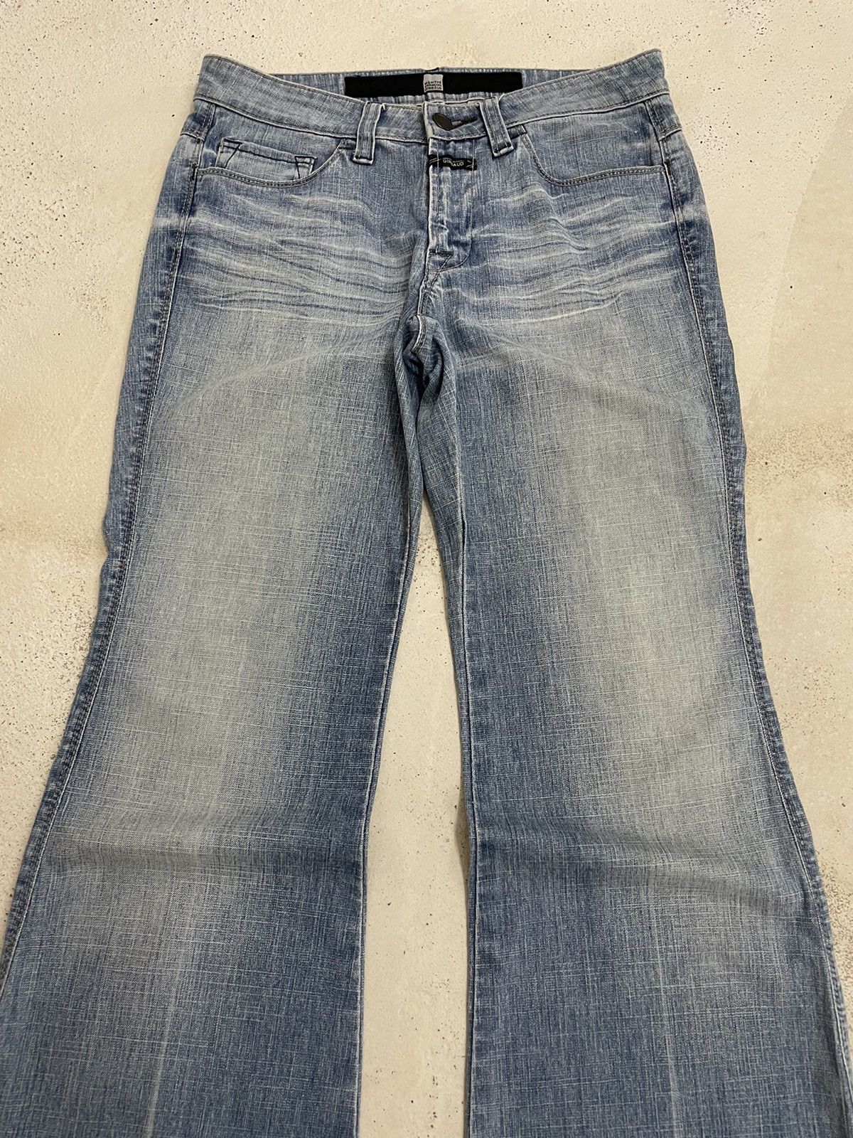 Designer Marithe Francois Girbaud Flare Denim Pants Size US 27 - 4 Thumbnail