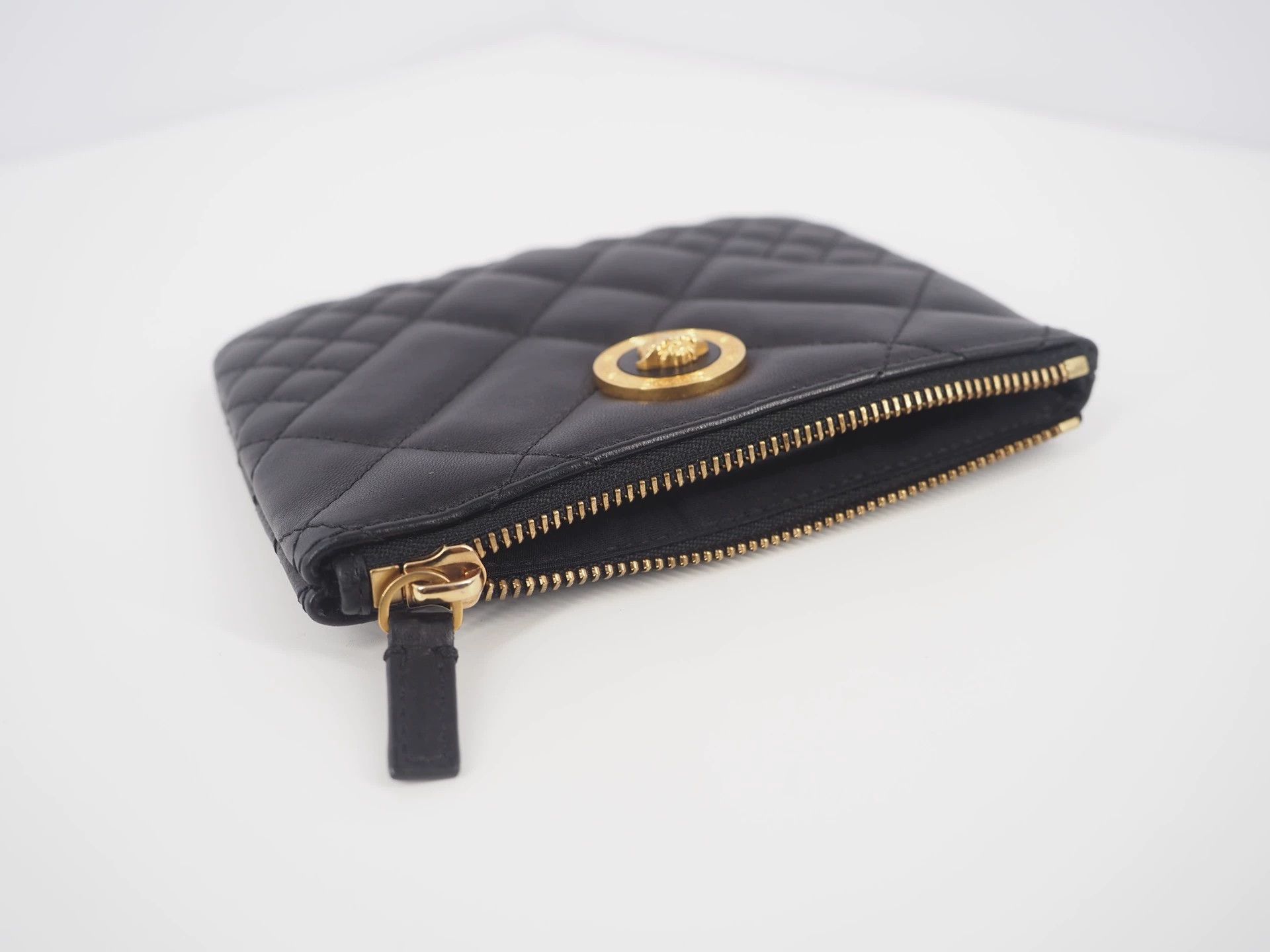 Versace Versace Black Medusa Check Coin Purse Mini Pouch Size ONE SIZE - 2 Thumbnail