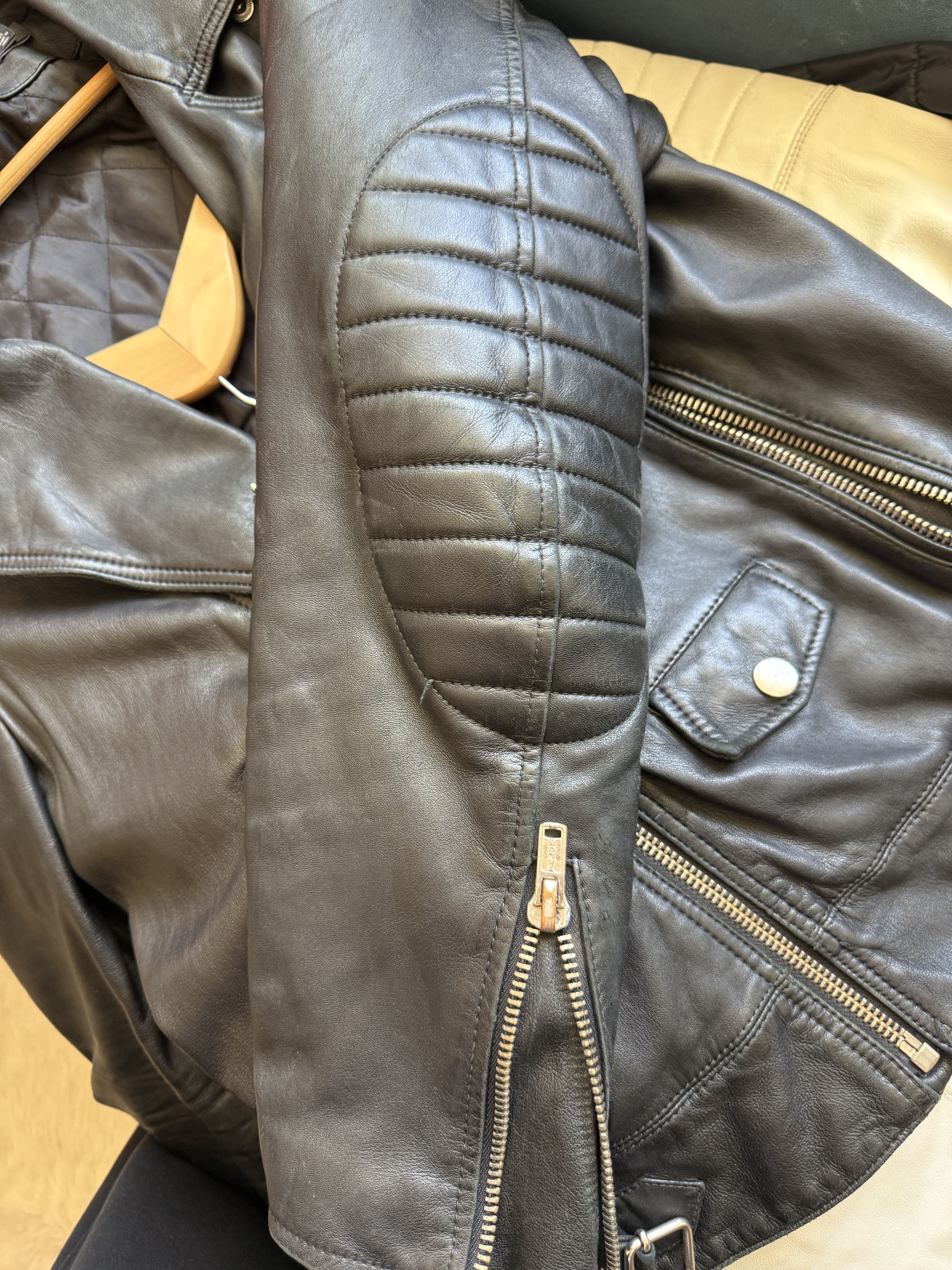 Blk Dnm BLK DNM Leather Jacket 5 Black Vintage Lindeberg Era Moto Size US M / EU 48-50 / 2 - 5 Thumbnail