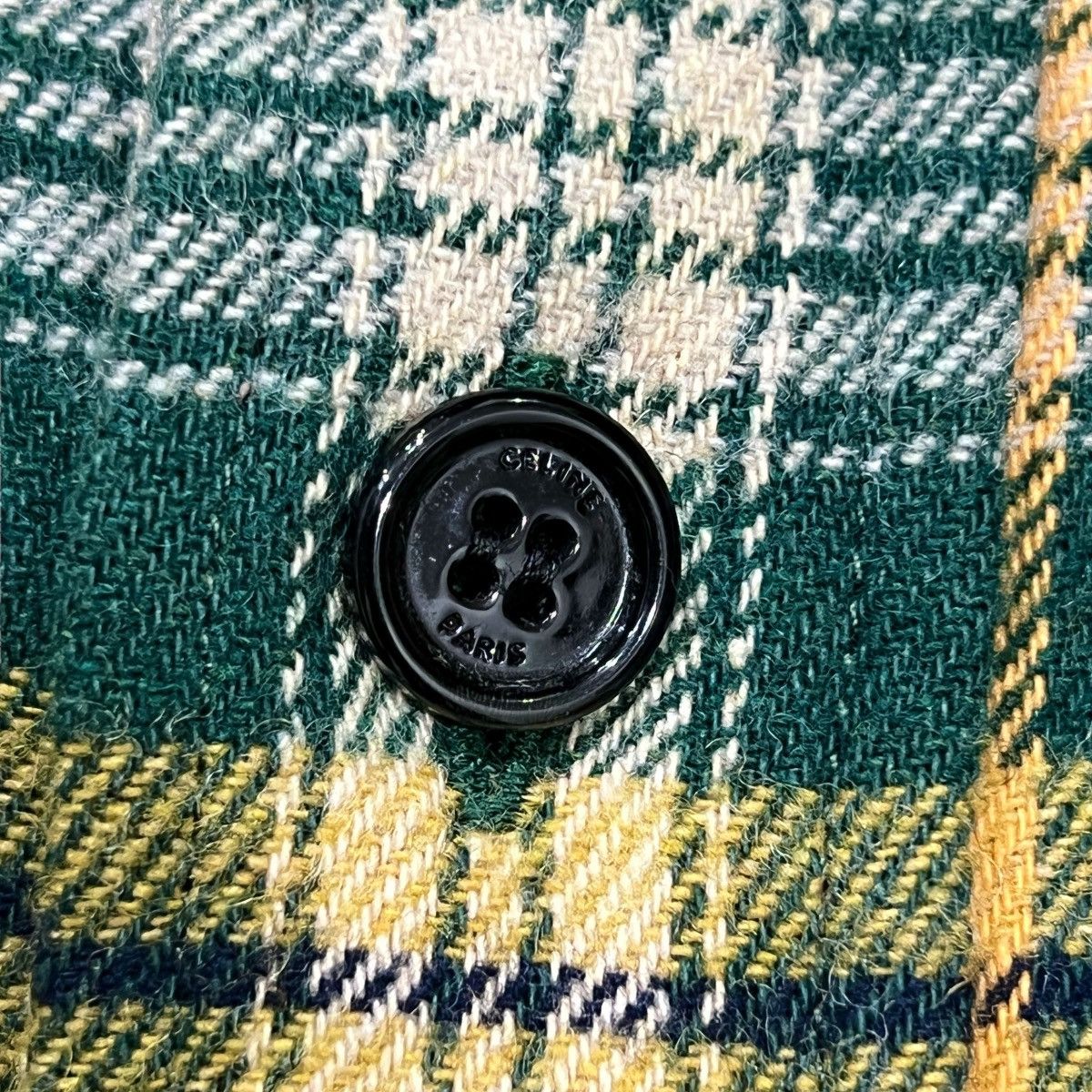 Celine CELINE × Hedi Slimane 2022FW Yellow Plaid Flannel Shirt Size US XXS / EU 40 - 4 Thumbnail