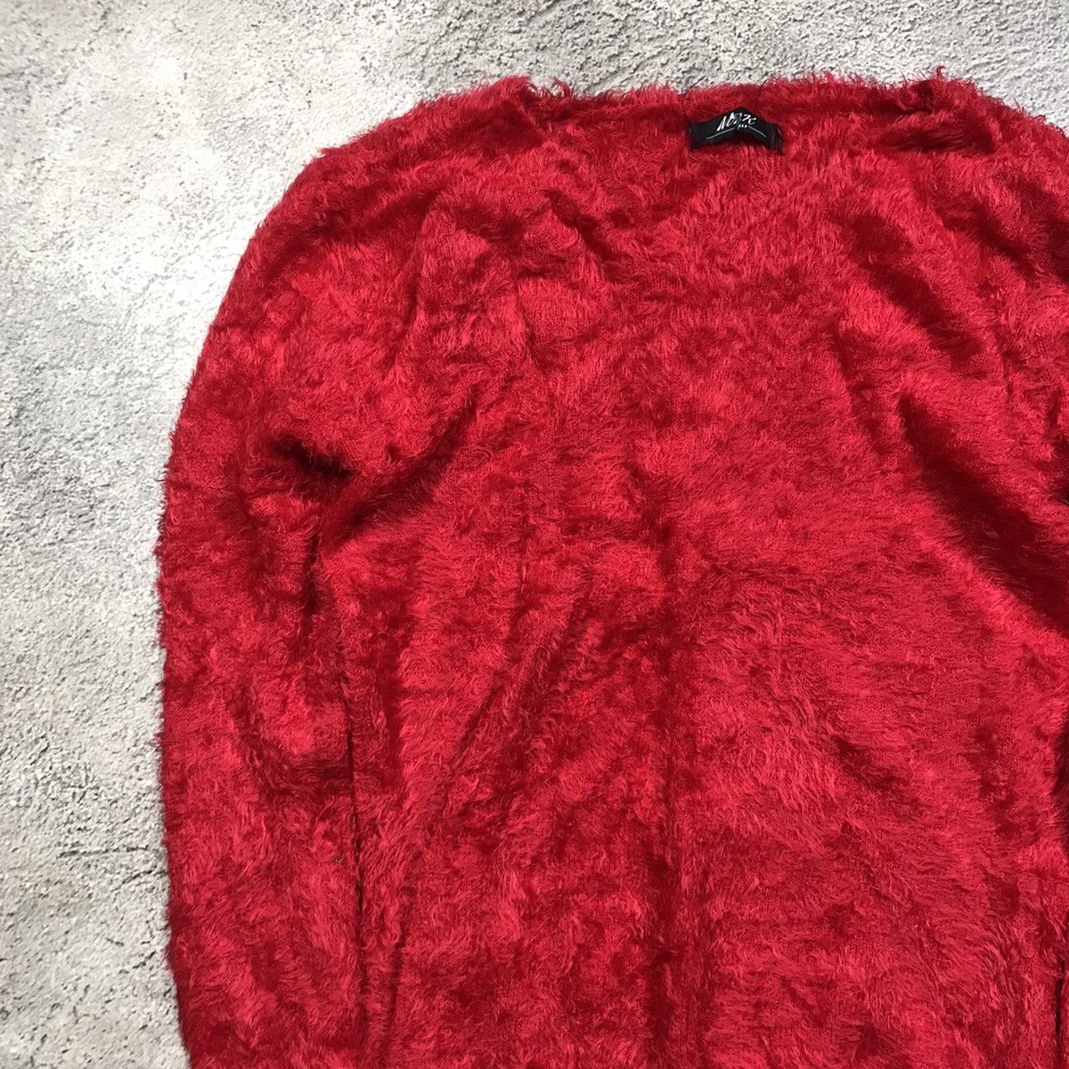 Vintage Vintage 90s Mohair Knit Oversized Sweater Grunge Red Faded S Size S / US 4 / IT 40 - 2 Thumbnail