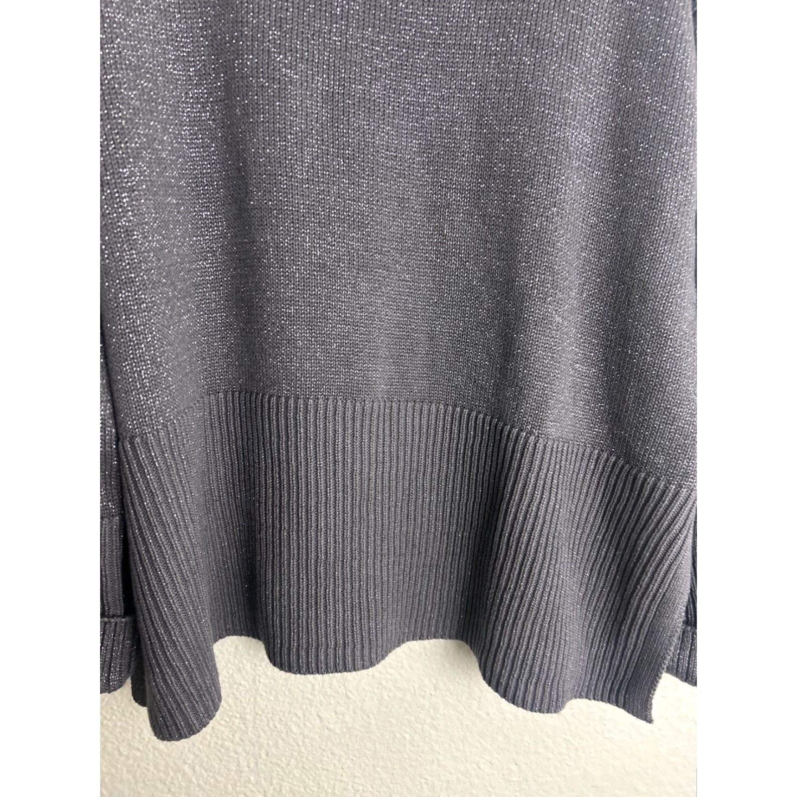 Gap Gap Sweater Womens Large Turtleneck Silver Lurex 24/7 Split Hem Pullover Size L / US 10 / IT 46 - 7 Thumbnail